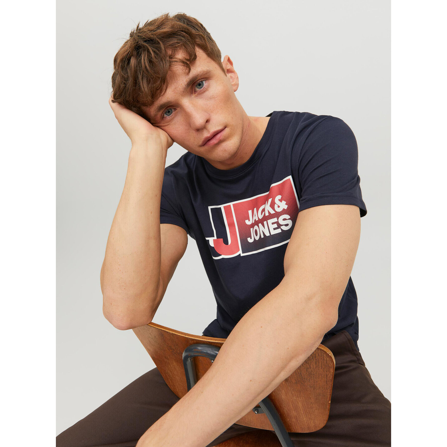 Jack&Jones T-Shirt Logan 12228078 Tmavomodrá Standard Fit - Pepit.cz