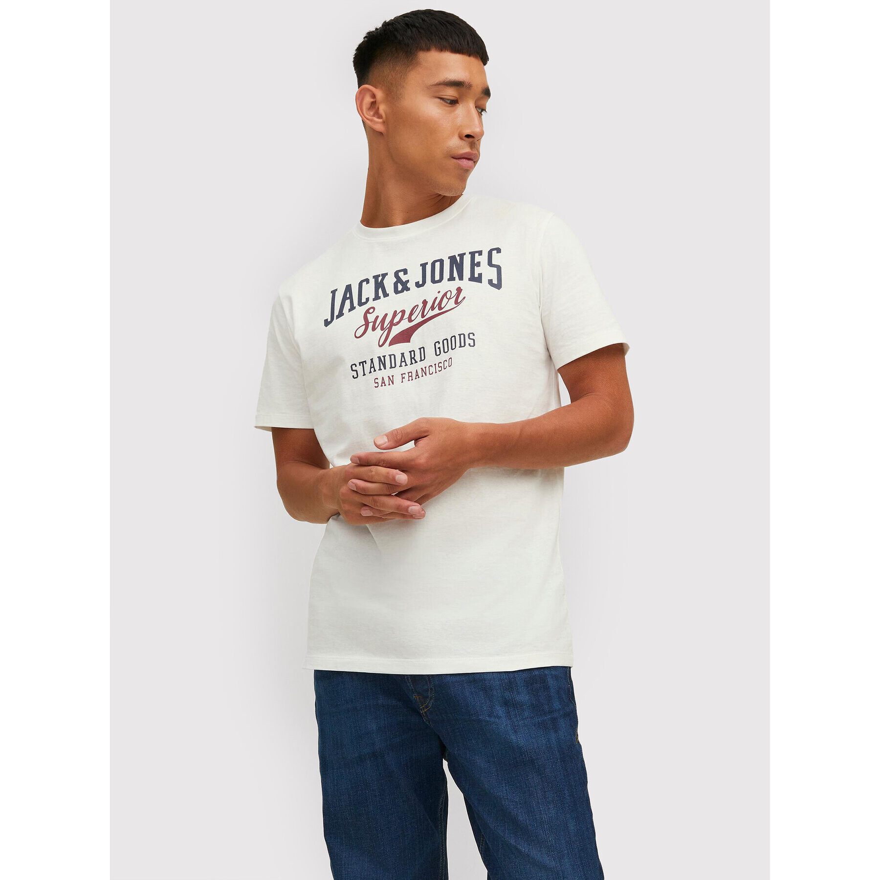 Jack&Jones T-Shirt Logo 12210819 Bílá Regular Fit - Pepit.cz