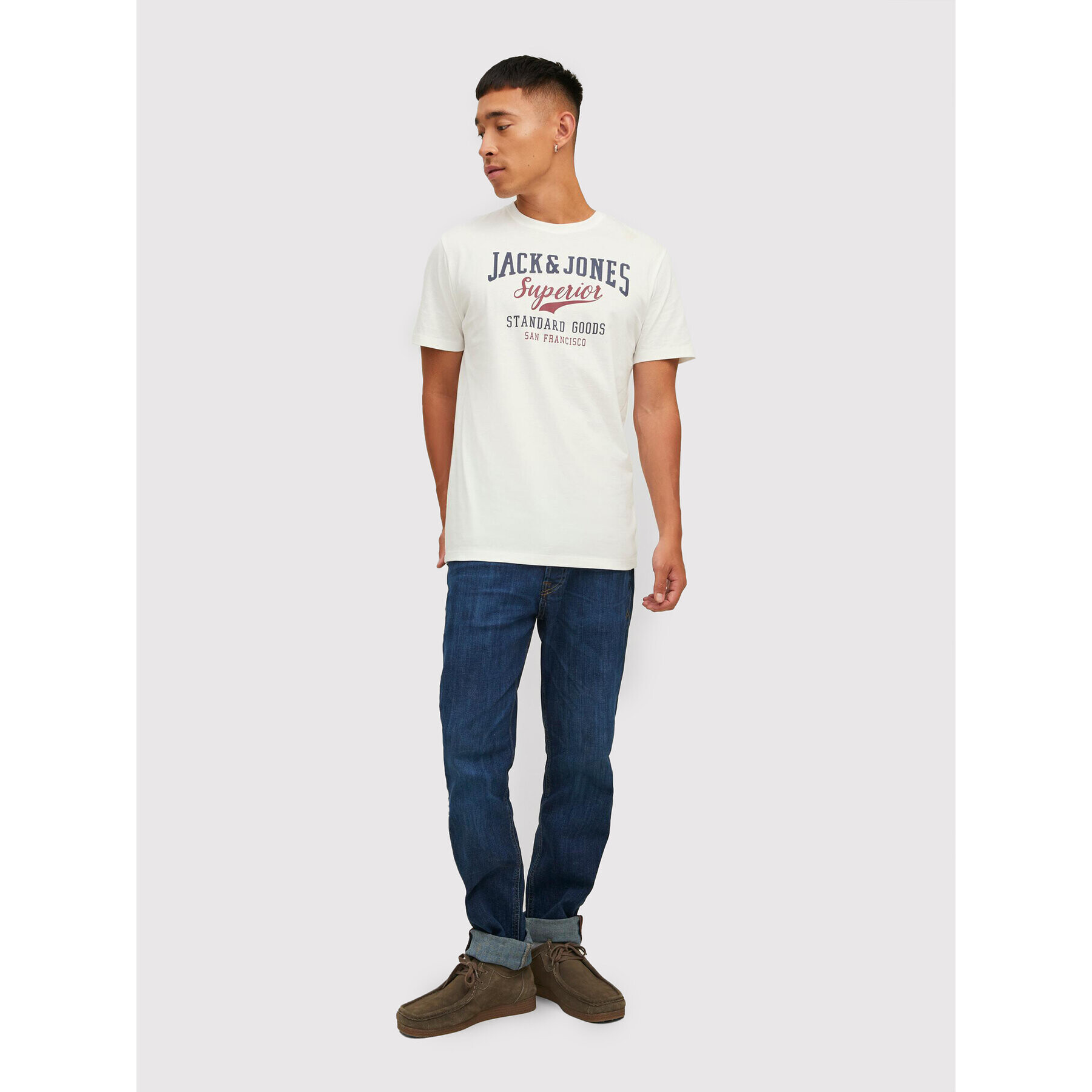 Jack&Jones T-Shirt Logo 12210819 Bílá Regular Fit - Pepit.cz