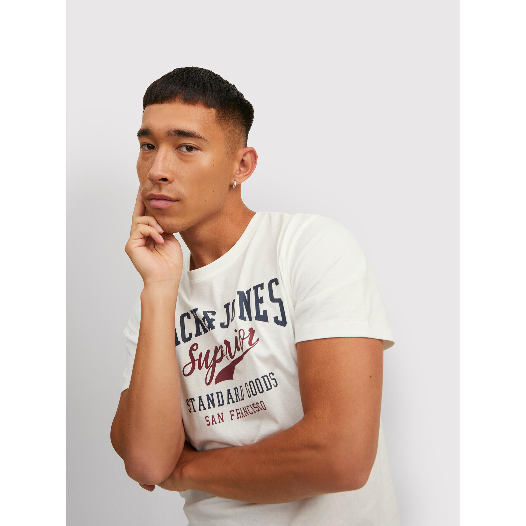 Jack&Jones T-Shirt Logo 12210819 Bílá Regular Fit - Pepit.cz