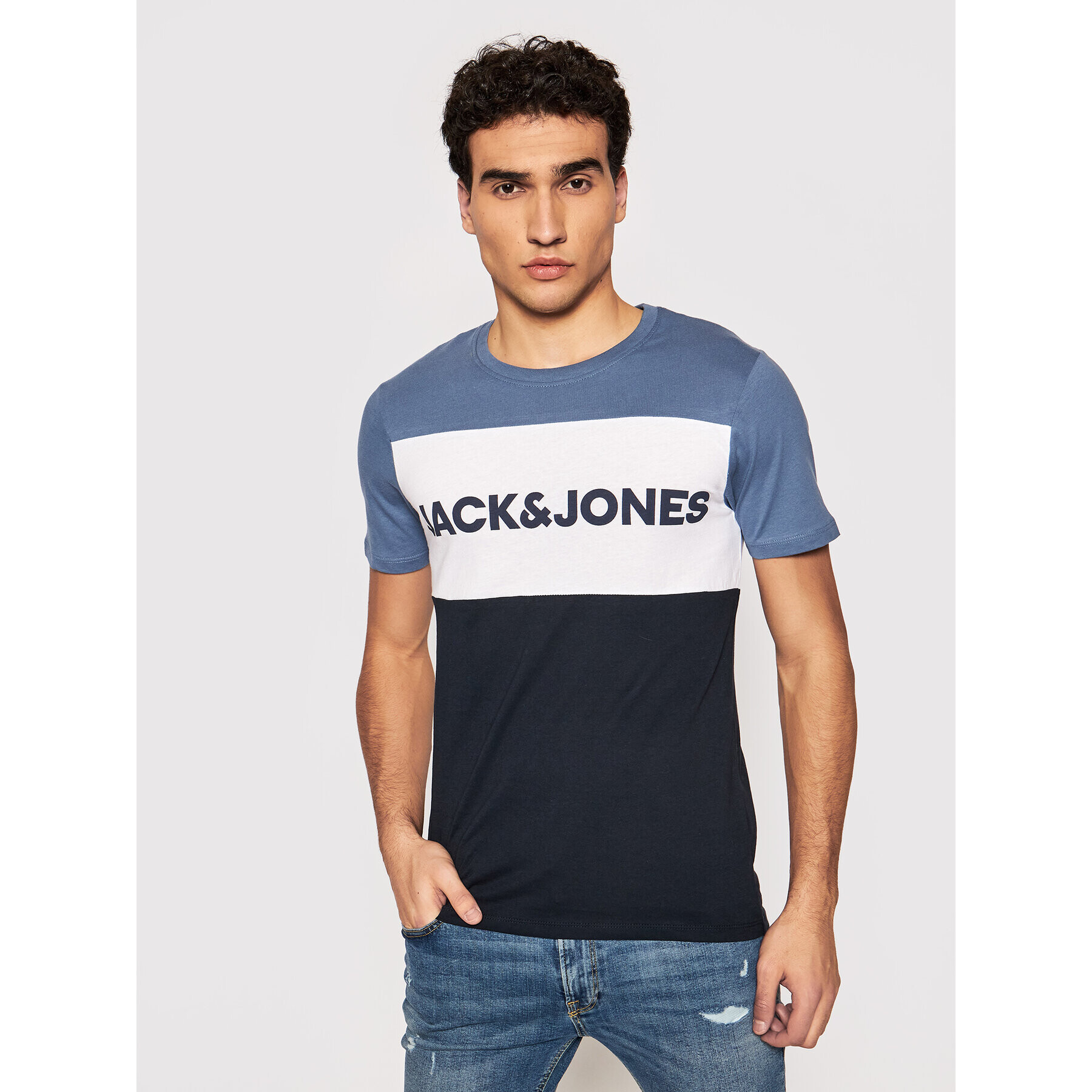 Jack&Jones T-Shirt Logo Blocking 12173968 Barevná Slim Fit - Pepit.cz