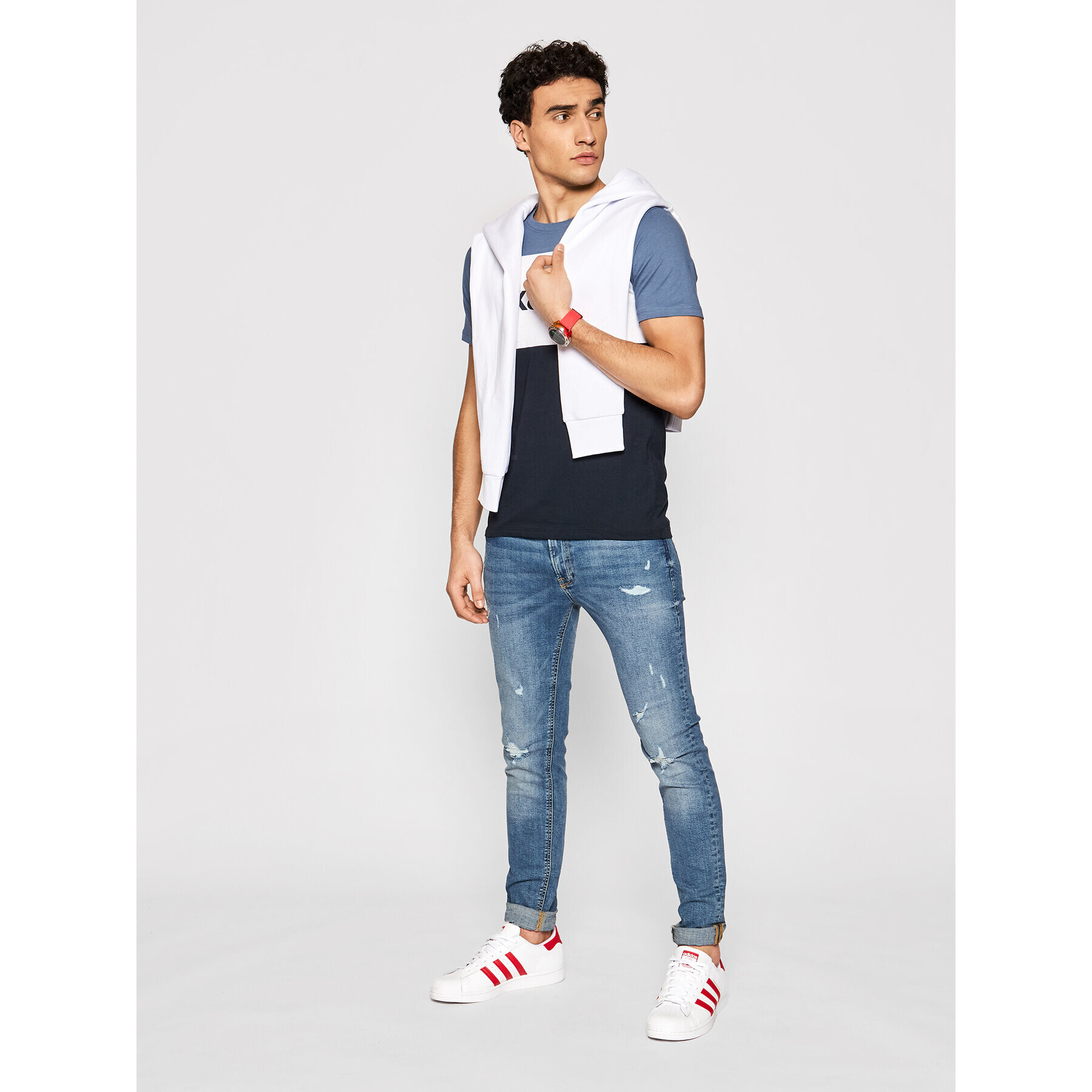 Jack&Jones T-Shirt Logo Blocking 12173968 Barevná Slim Fit - Pepit.cz