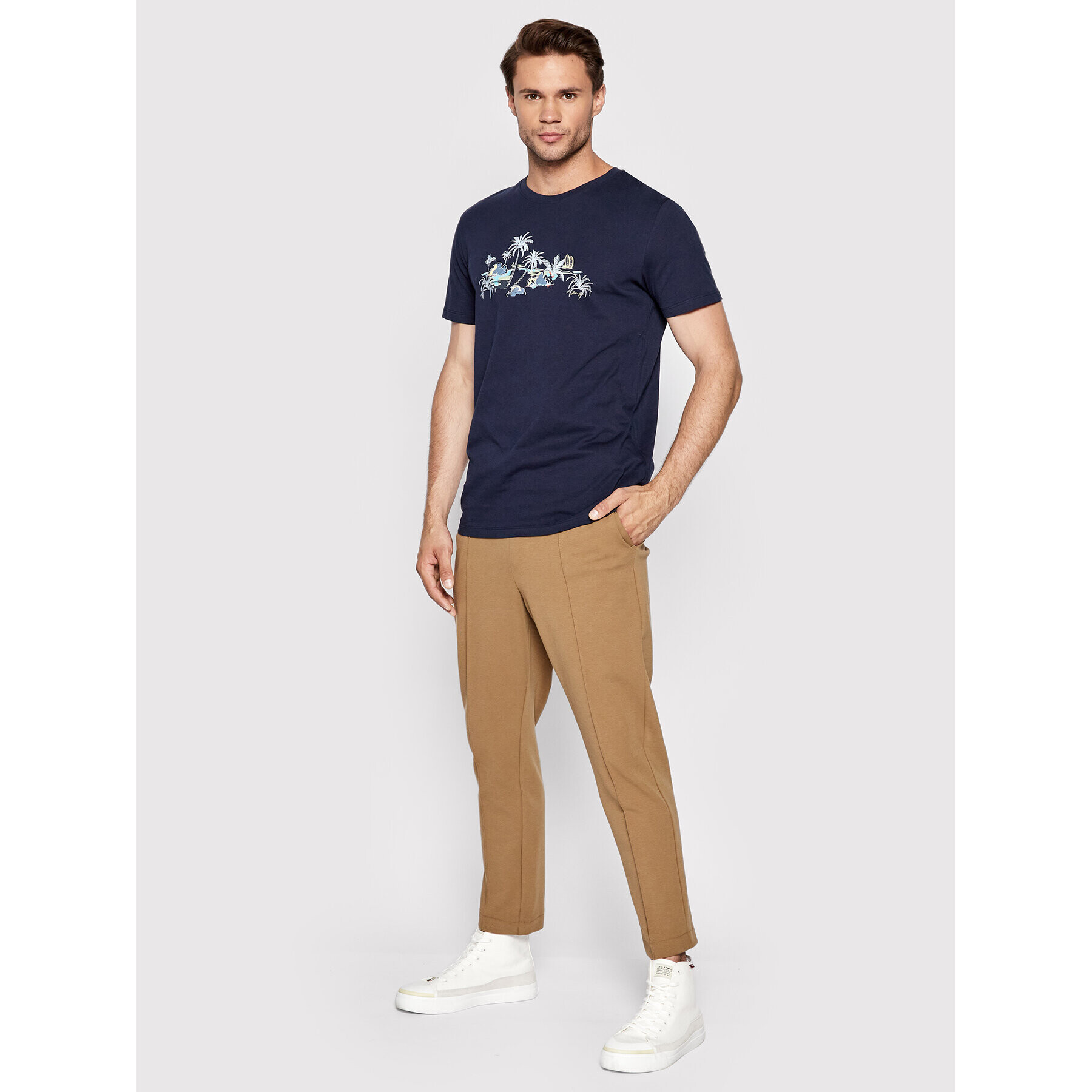 Jack&Jones T-Shirt Malibu Placement 12213494 Tmavomodrá Regular Fit - Pepit.cz