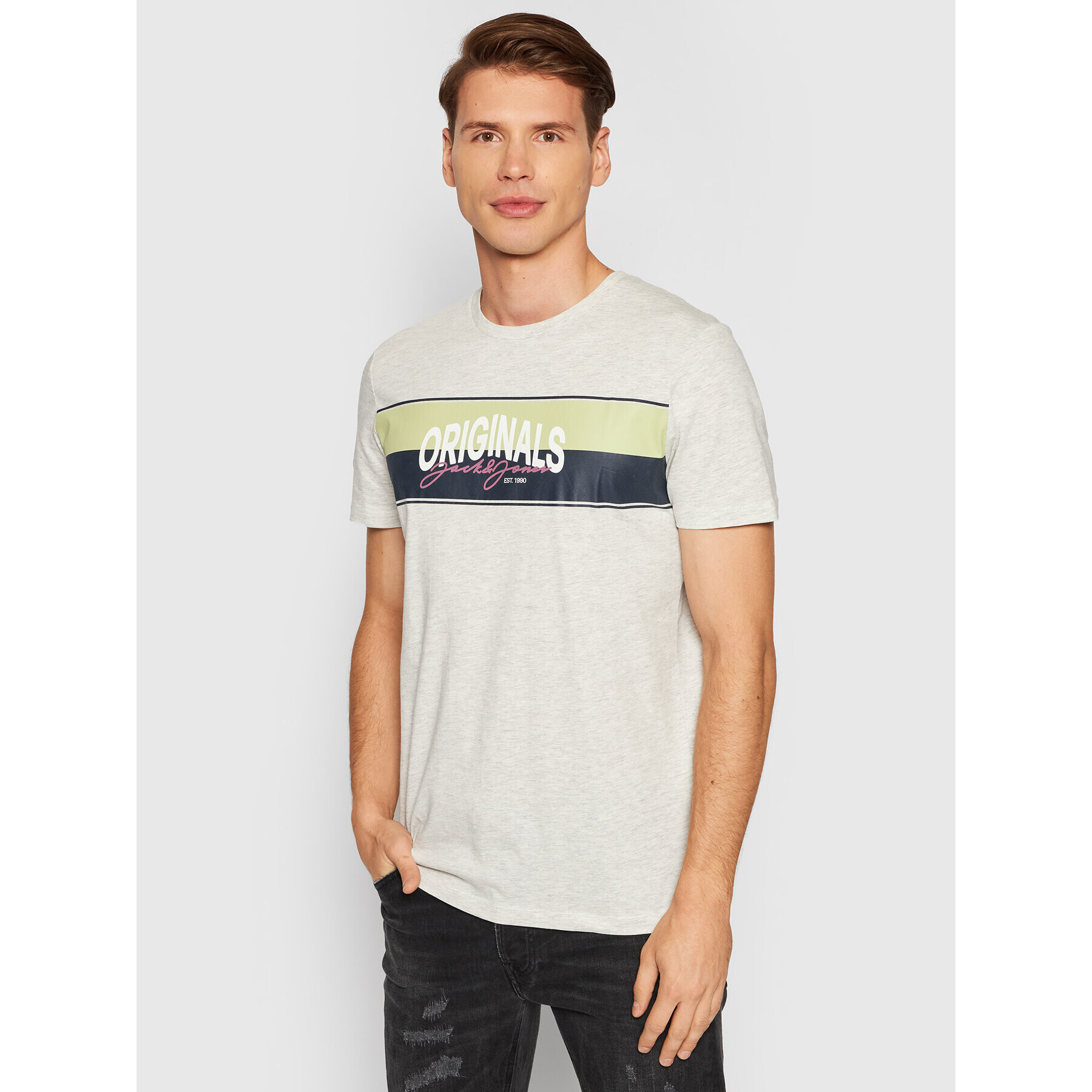 Jack&Jones T-Shirt Mason 12193852 Šedá Standard Fit - Pepit.cz