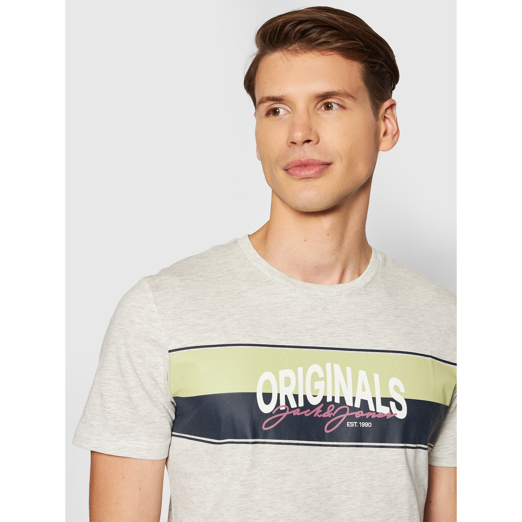 Jack&Jones T-Shirt Mason 12193852 Šedá Standard Fit - Pepit.cz