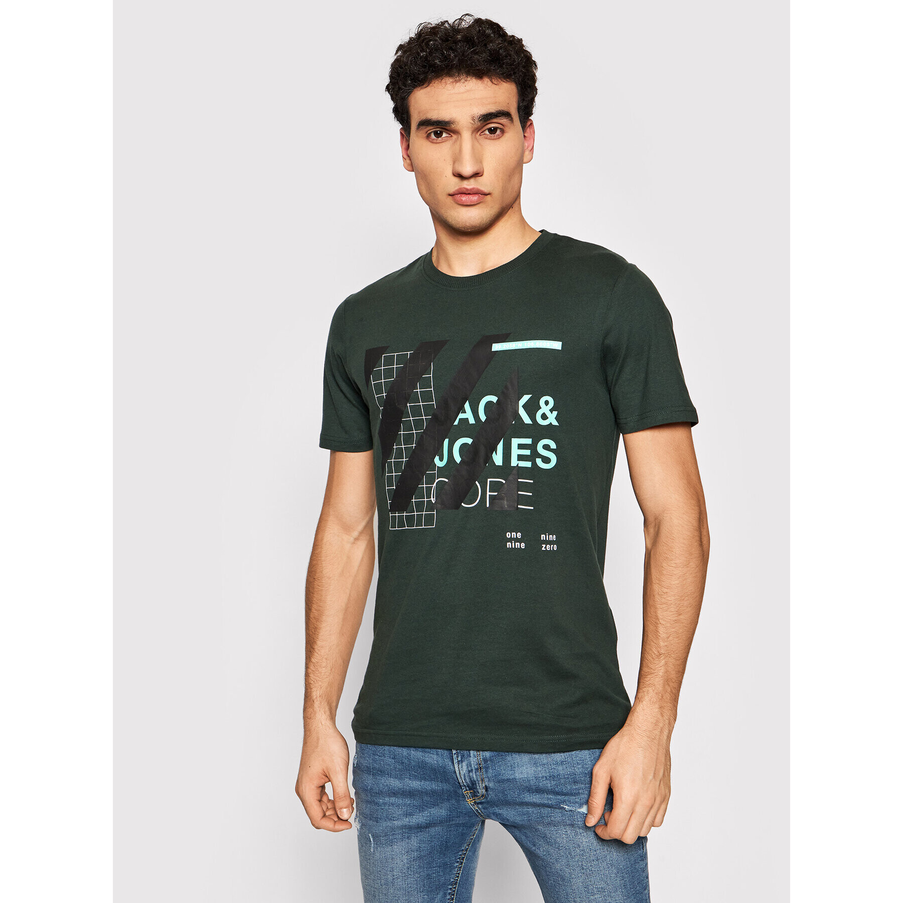 Jack&Jones T-Shirt Miguel 12179742 Zelená Slim Fit - Pepit.cz