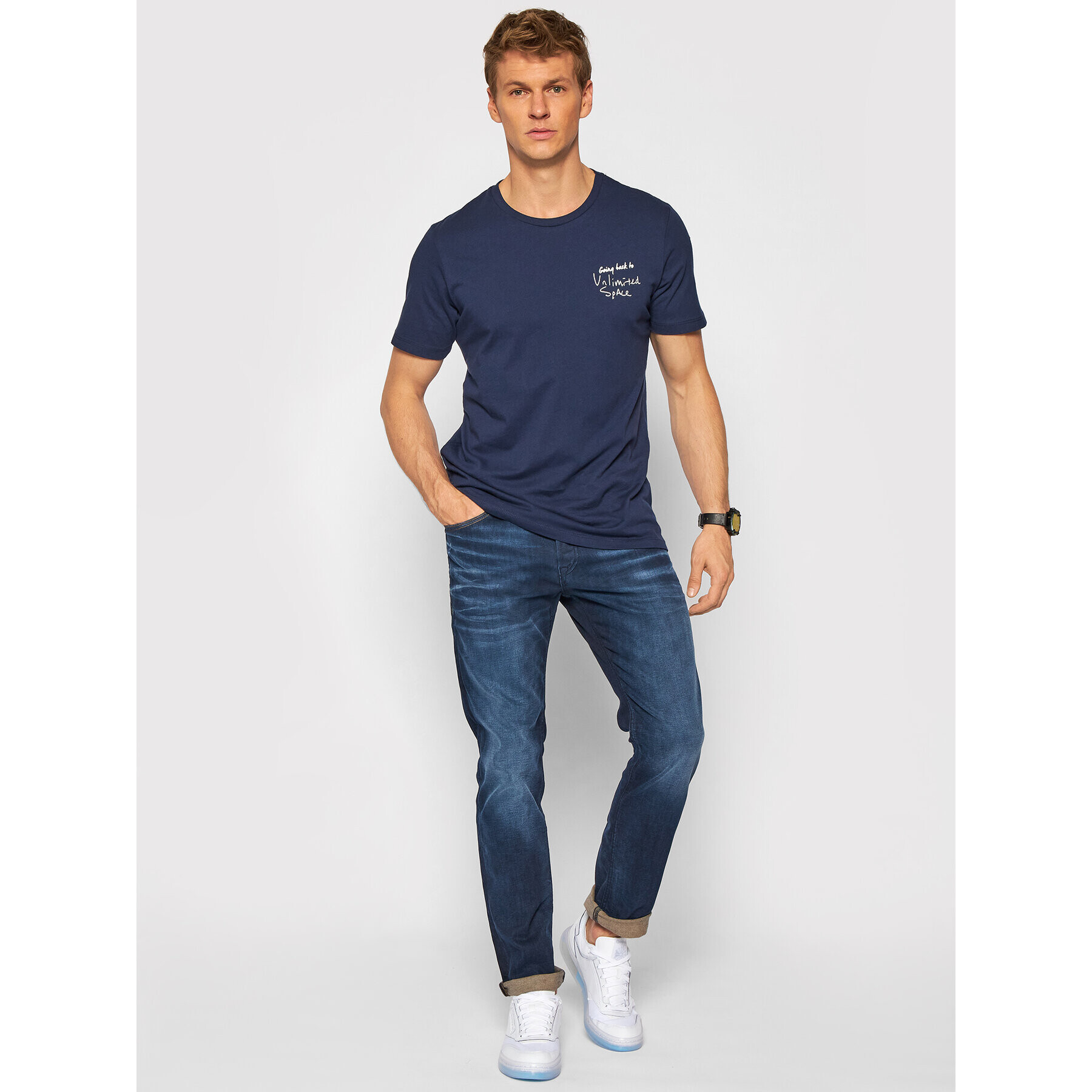 Jack&Jones T-Shirt Moments 12195920 Tmavomodrá Standard Fit - Pepit.cz