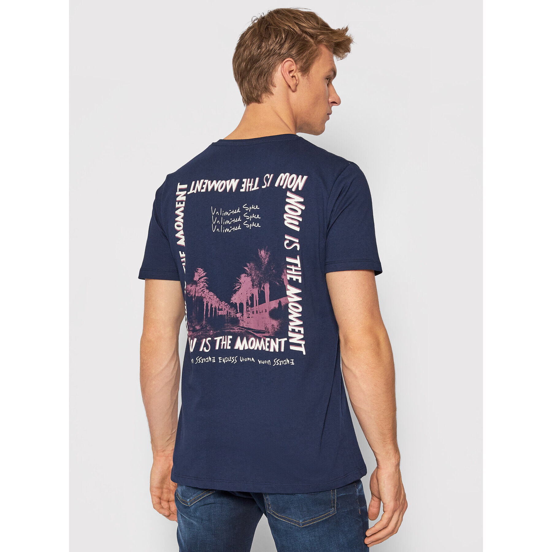 Jack&Jones T-Shirt Moments 12195920 Tmavomodrá Standard Fit - Pepit.cz