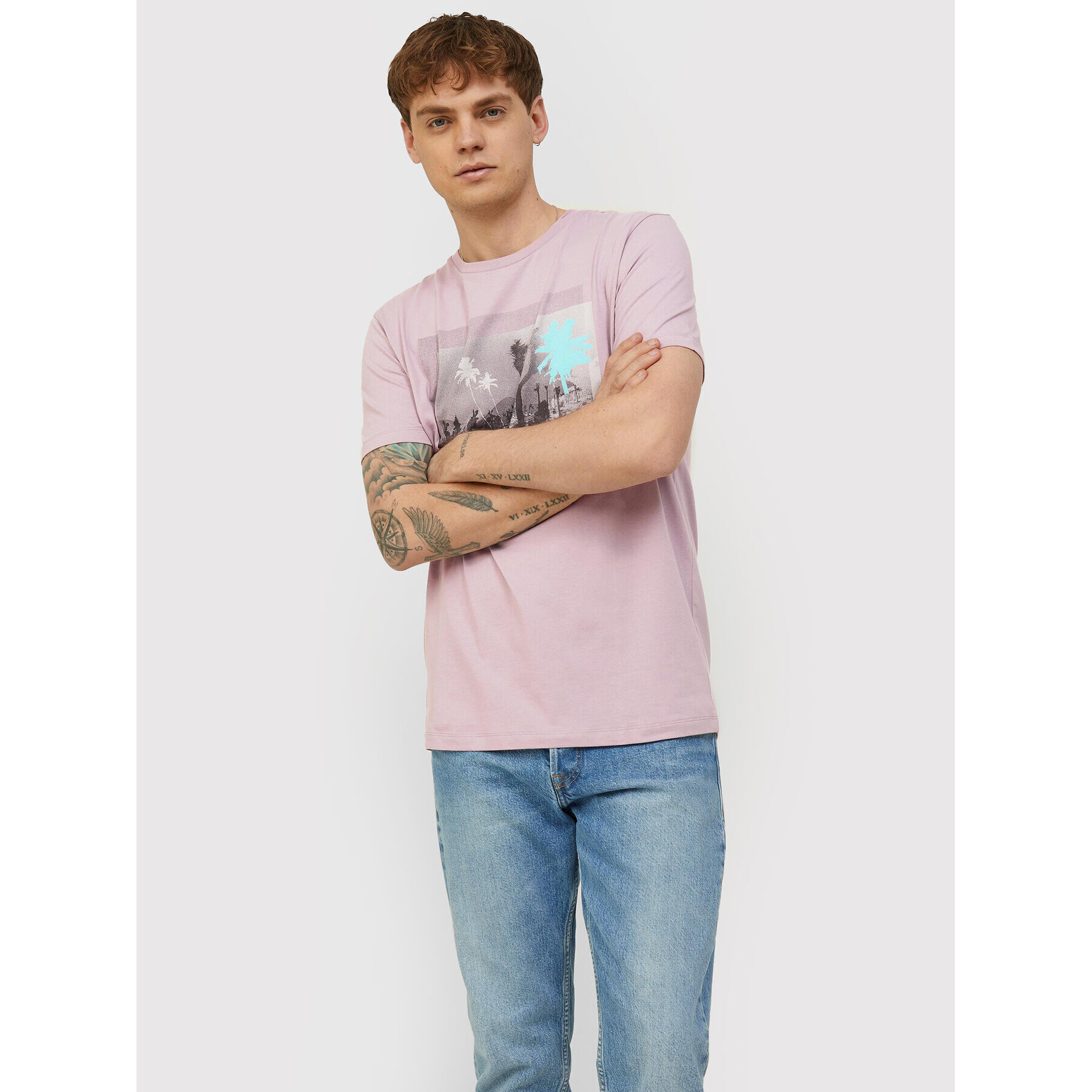 Jack&Jones T-Shirt Palm 12213757 Fialová Regular Fit - Pepit.cz