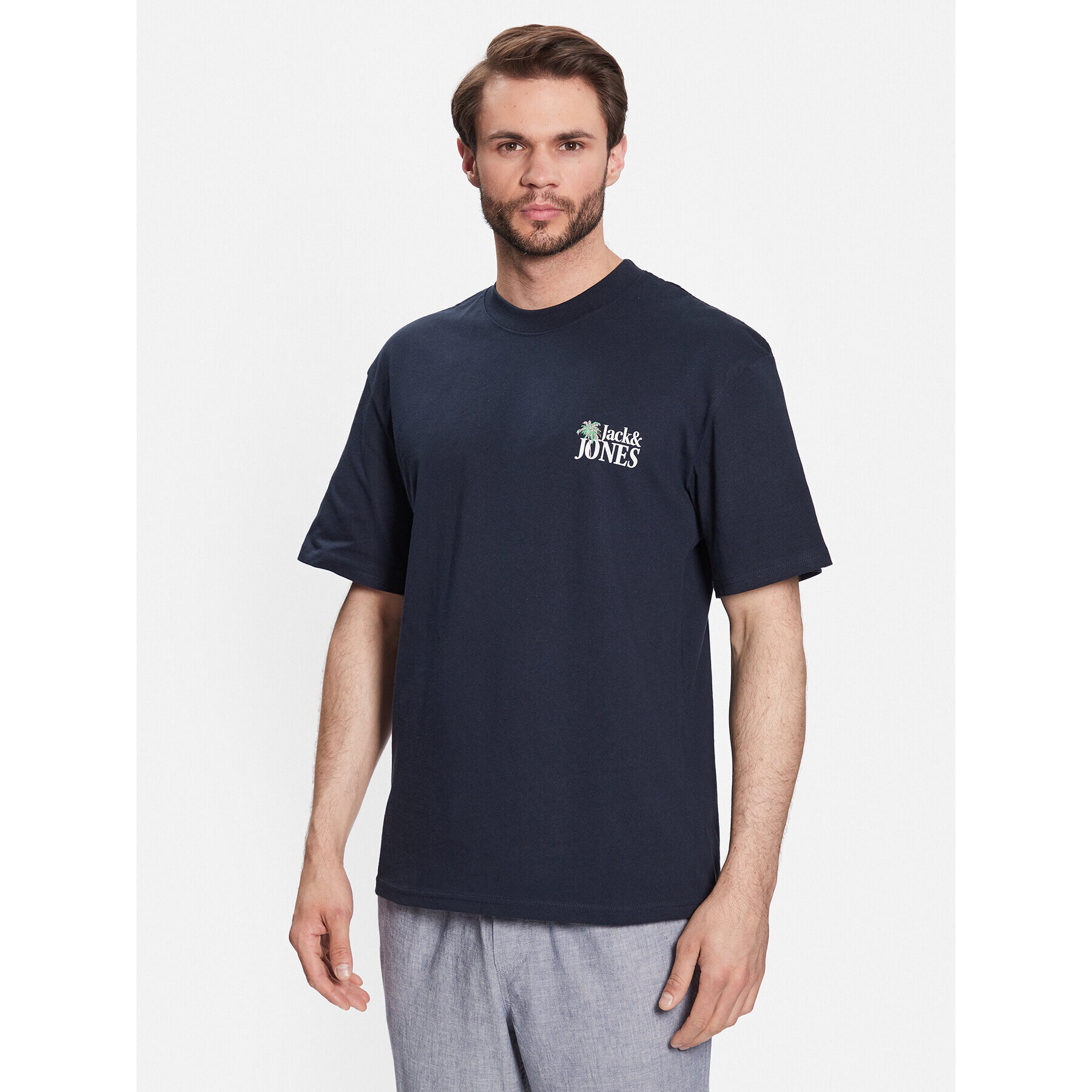 Jack&Jones T-Shirt Palma 12234293 Tmavomodrá Relaxed Fit - Pepit.cz