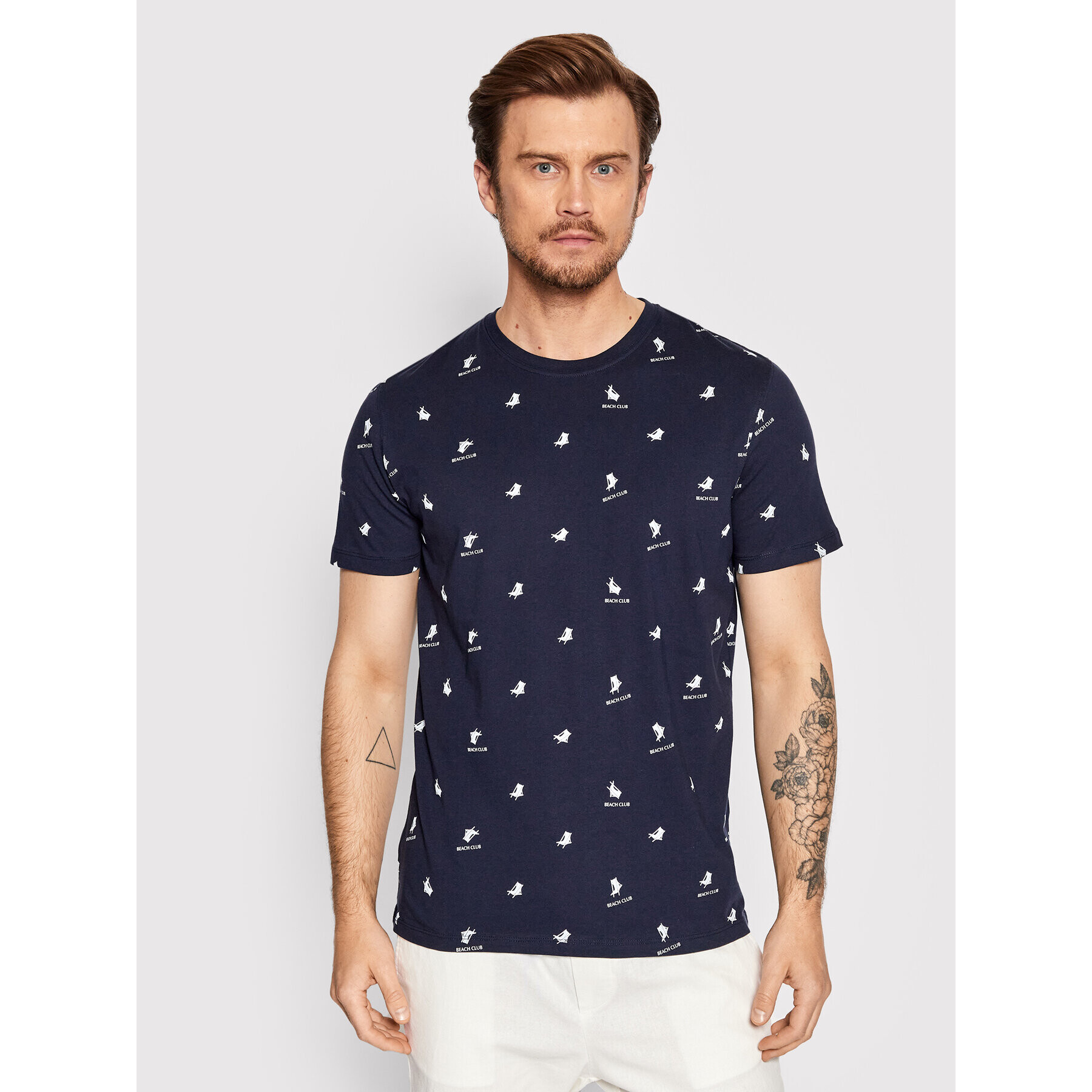 Jack&Jones T-Shirt Positano 12209843 Tmavomodrá Regular Fit - Pepit.cz