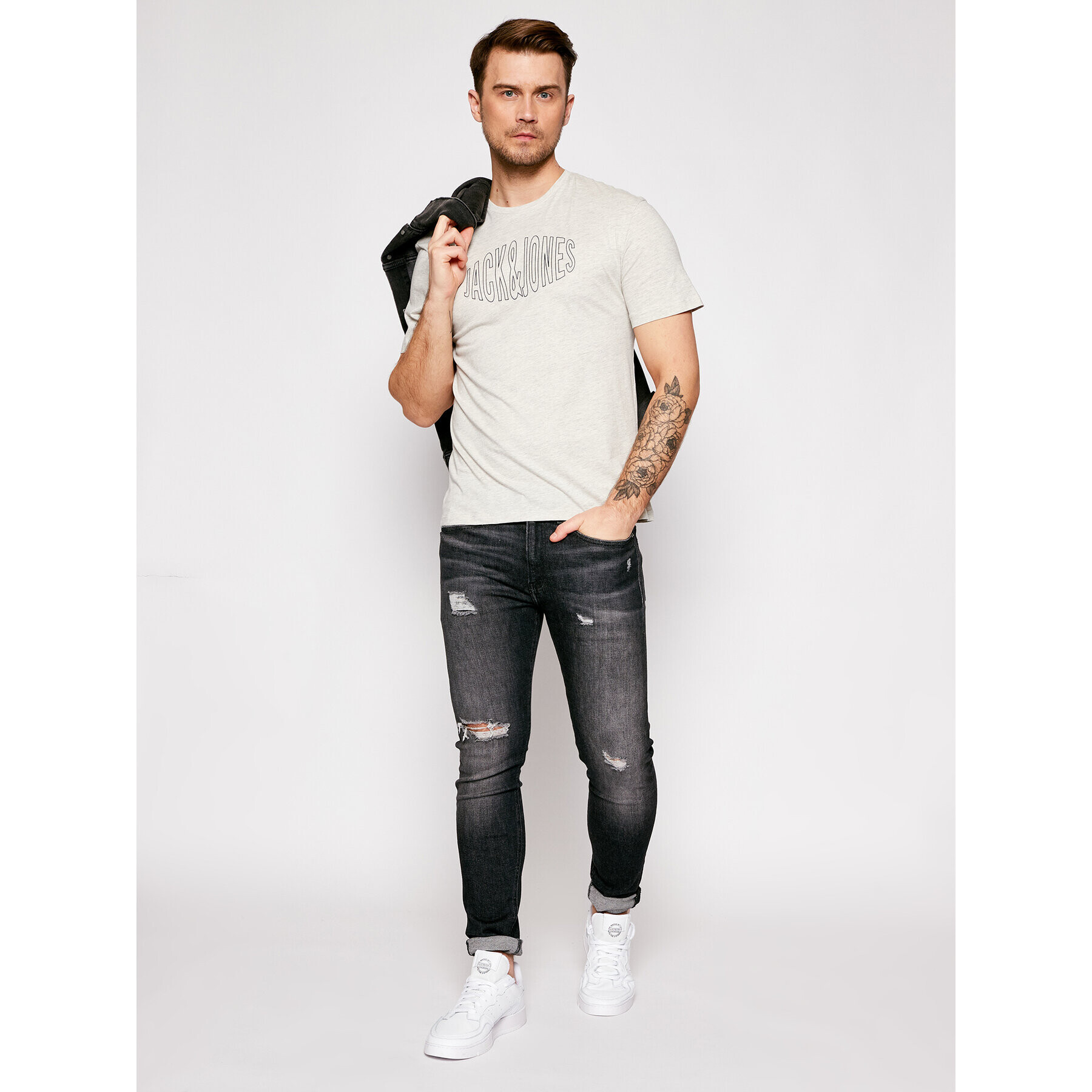 Jack&Jones T-Shirt Preston Big 12192589 Šedá Relaxed Fit - Pepit.cz