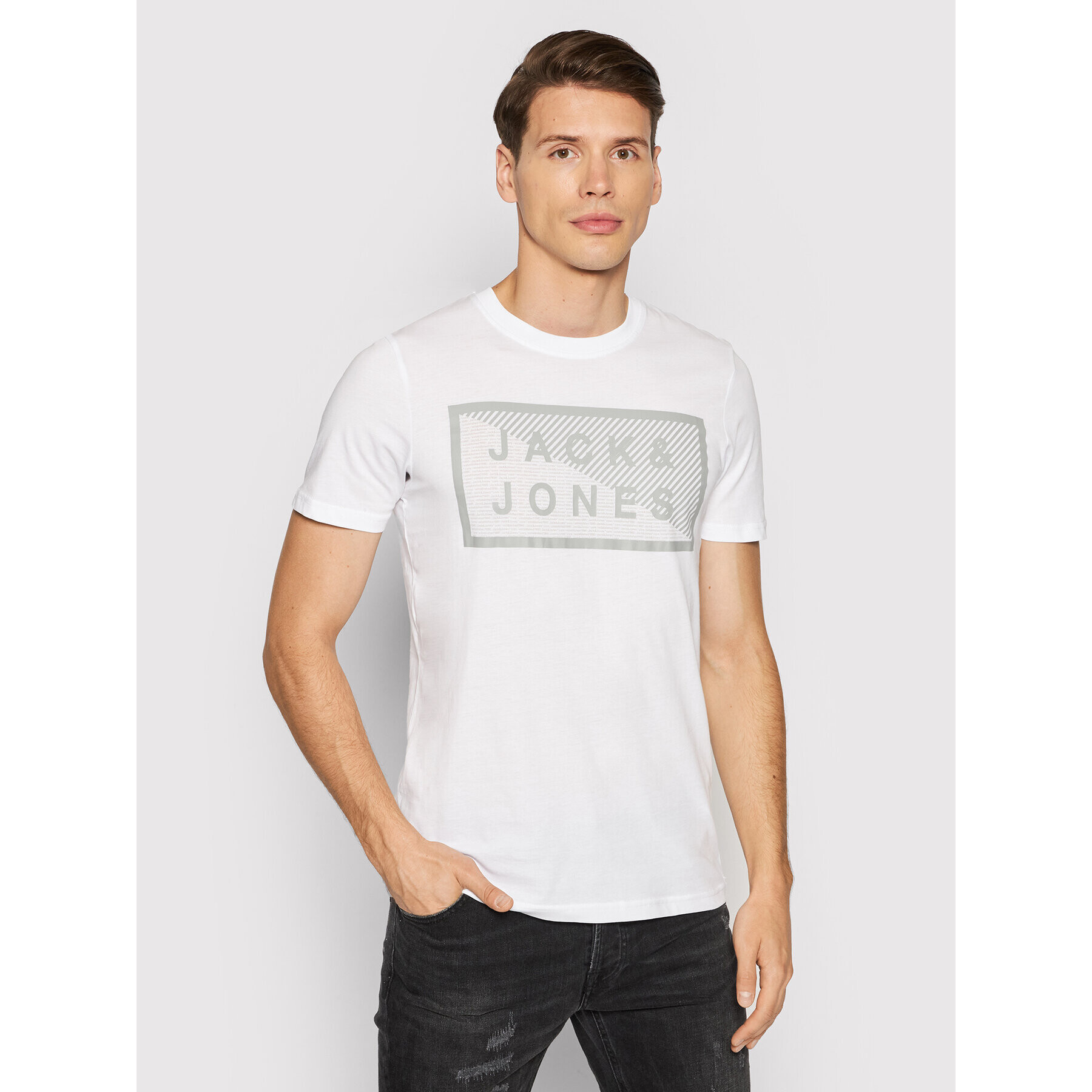 Jack&Jones T-Shirt Shawn 12185035 Bílá Slim Fit - Pepit.cz