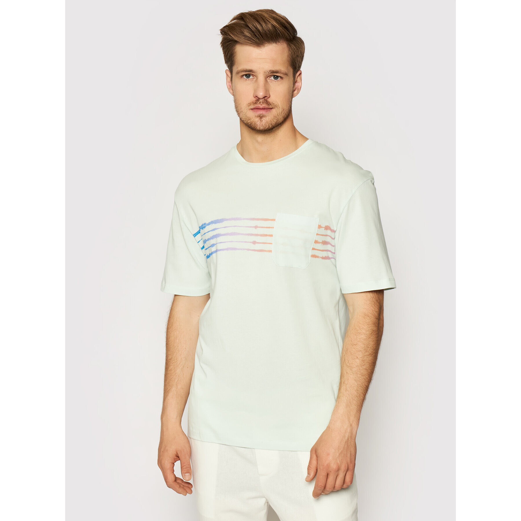 Jack&Jones T-Shirt Shibori 12189045 Zelená Relaxed Fit - Pepit.cz