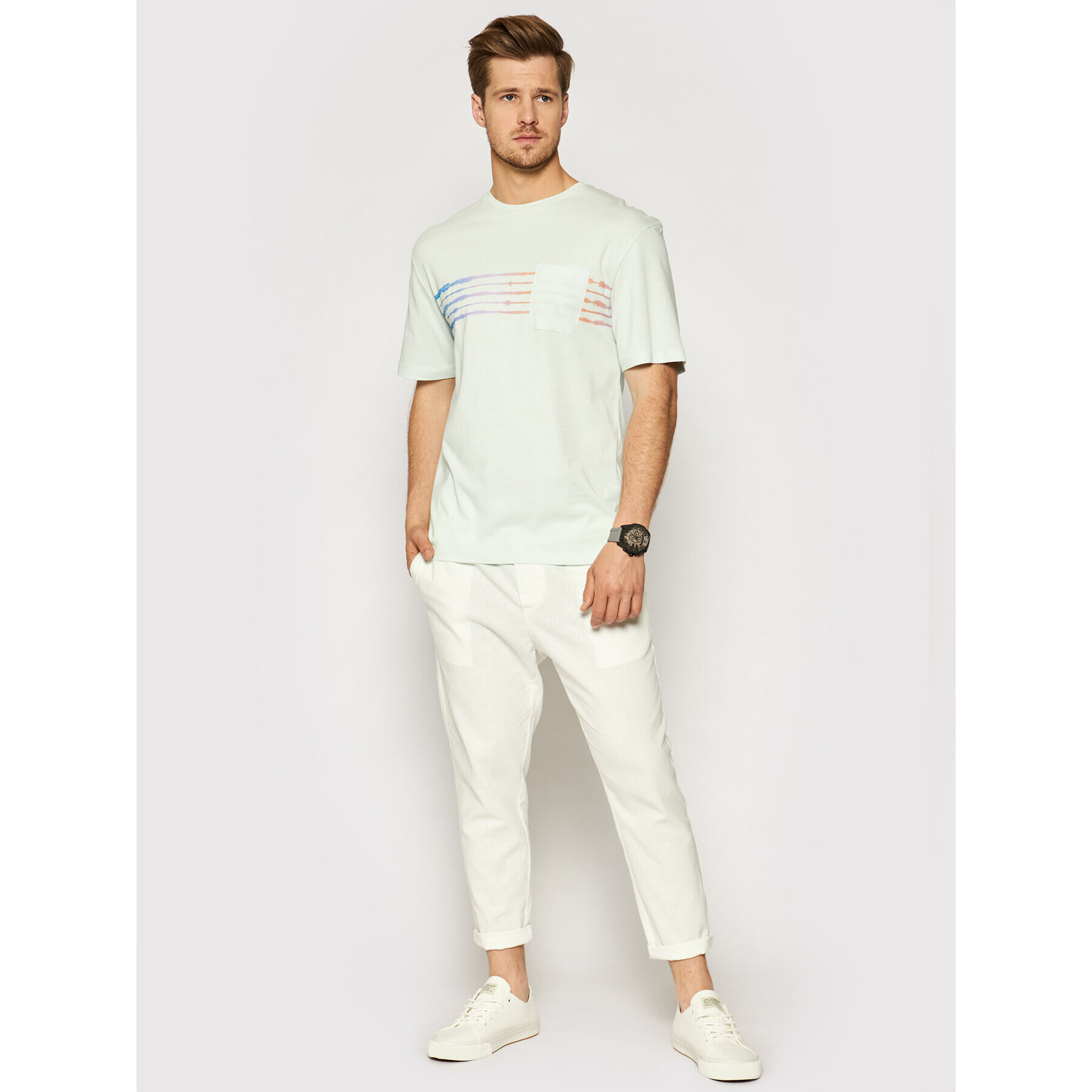 Jack&Jones T-Shirt Shibori 12189045 Zelená Relaxed Fit - Pepit.cz