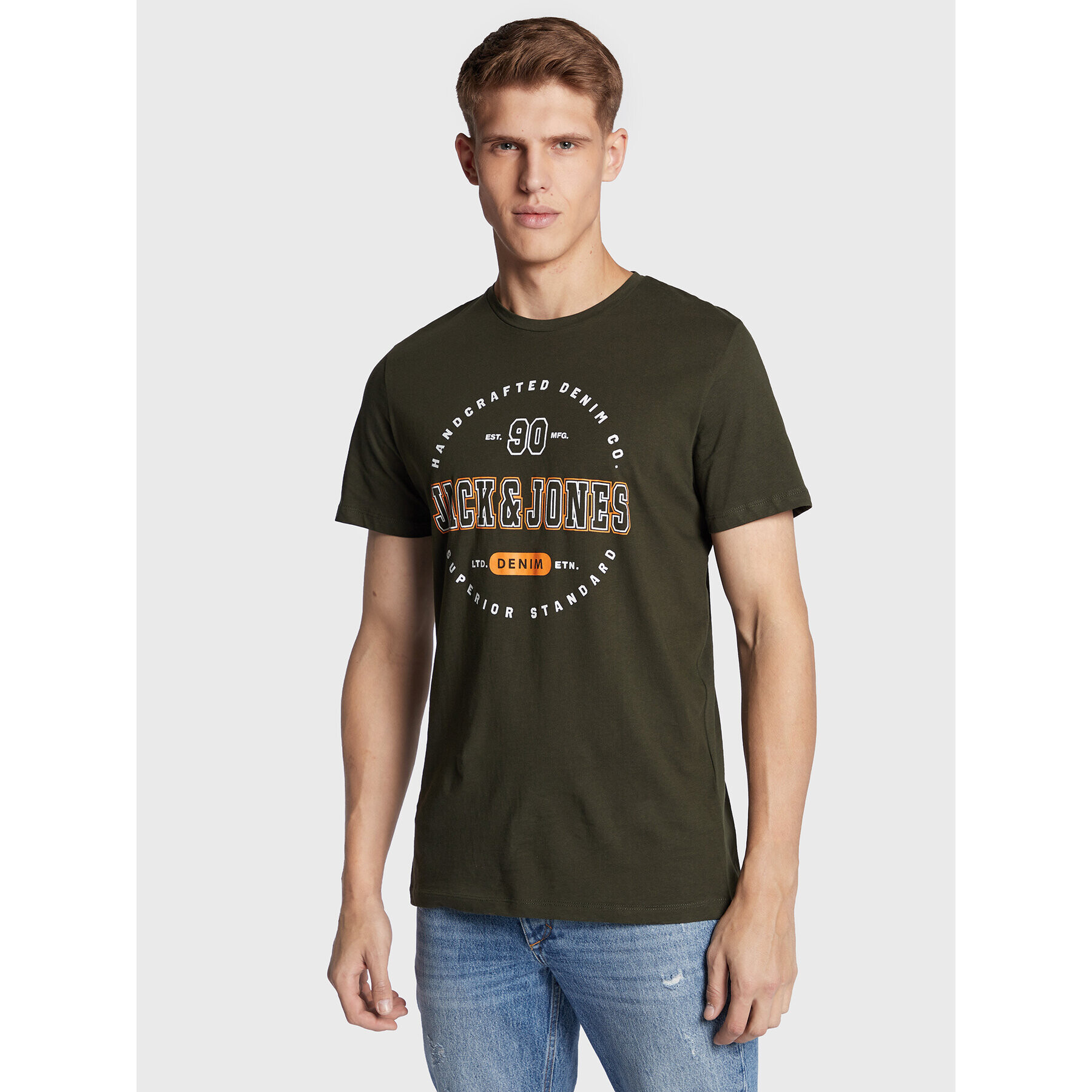 Jack&Jones T-Shirt Stamp 12211446 Zelená Regular Fit - Pepit.cz