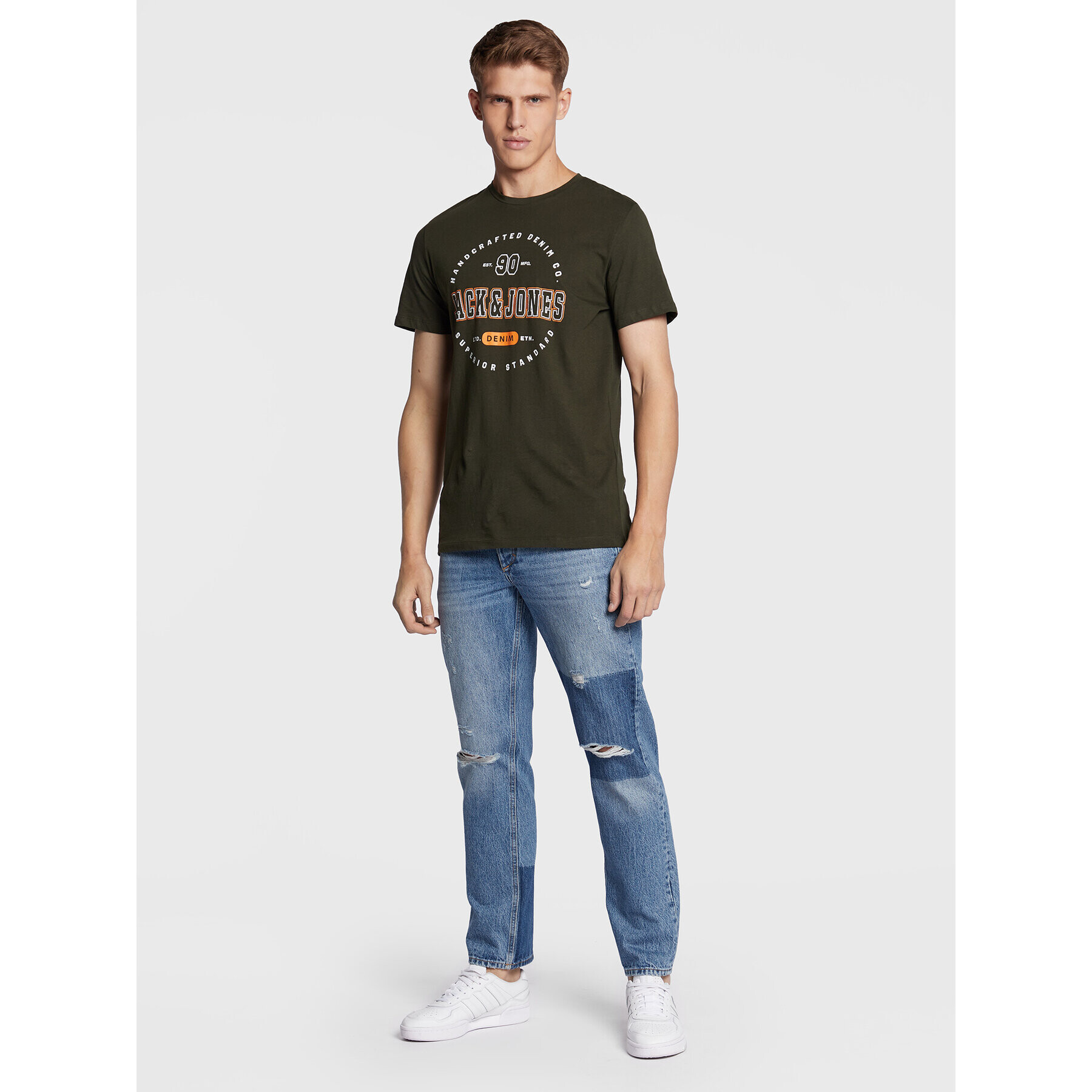 Jack&Jones T-Shirt Stamp 12211446 Zelená Regular Fit - Pepit.cz