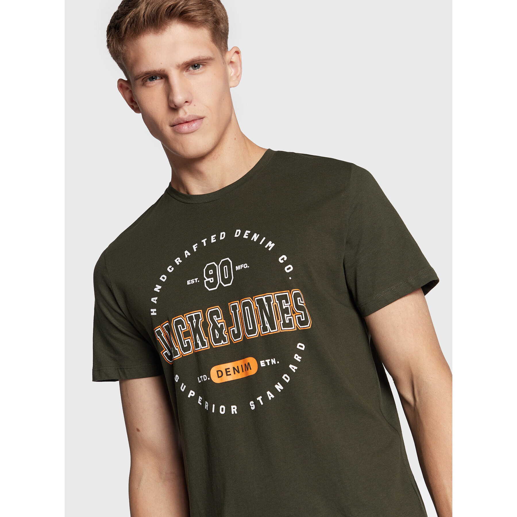 Jack&Jones T-Shirt Stamp 12211446 Zelená Regular Fit - Pepit.cz