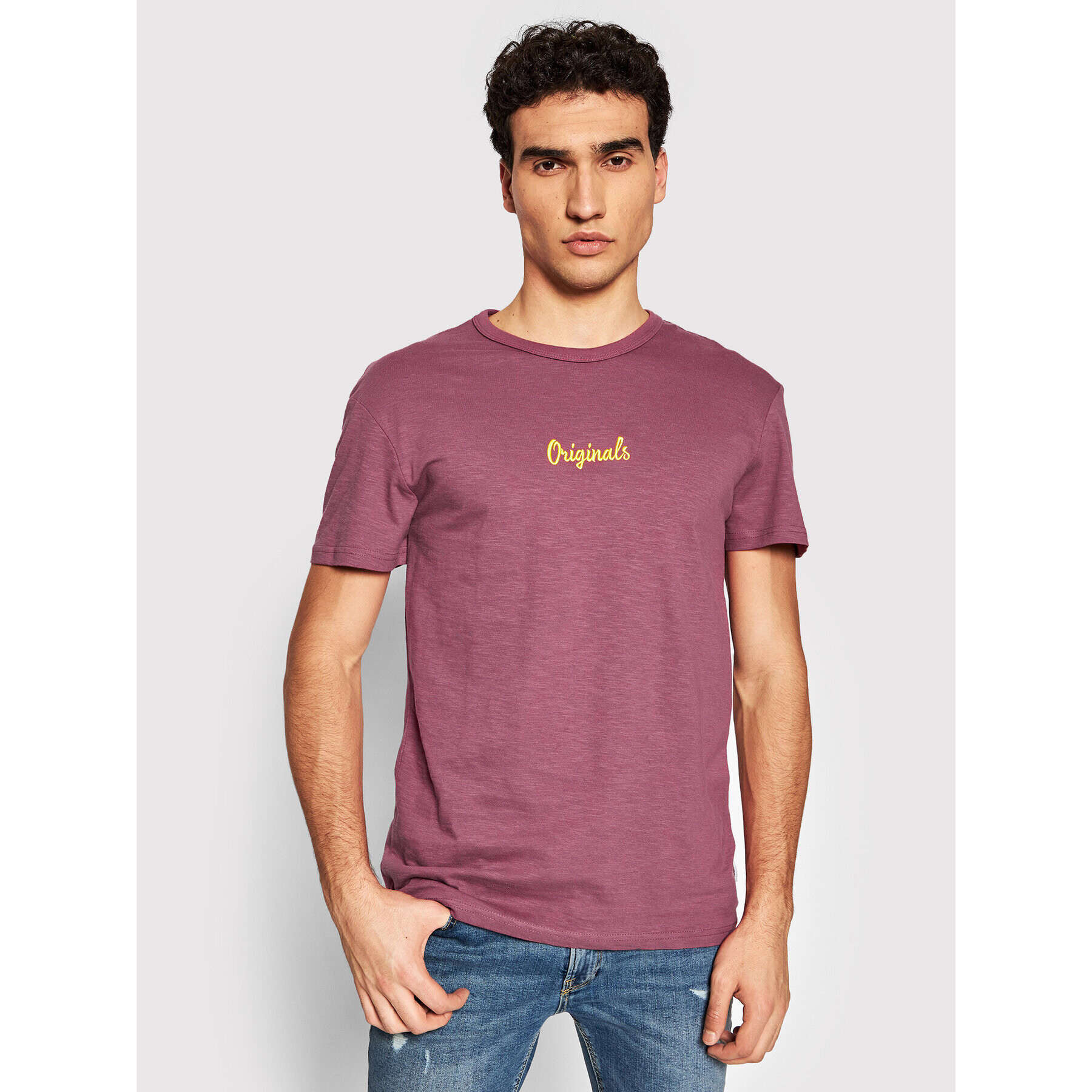 Jack&Jones T-Shirt Stockholm 12185790 Bordó Regular Fit - Pepit.cz