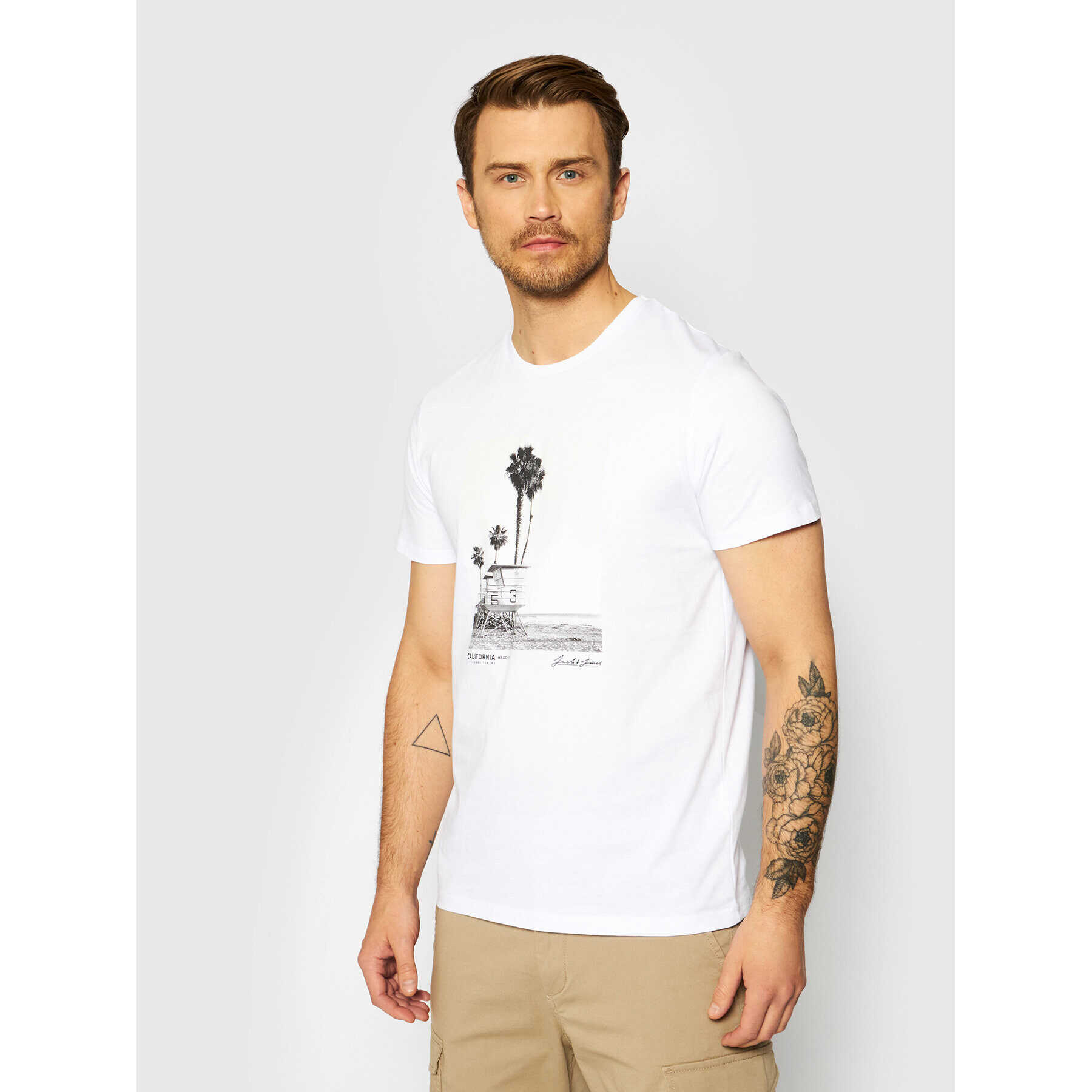 Jack&Jones T-Shirt Stop 12188650 Bílá Regular Fit - Pepit.cz