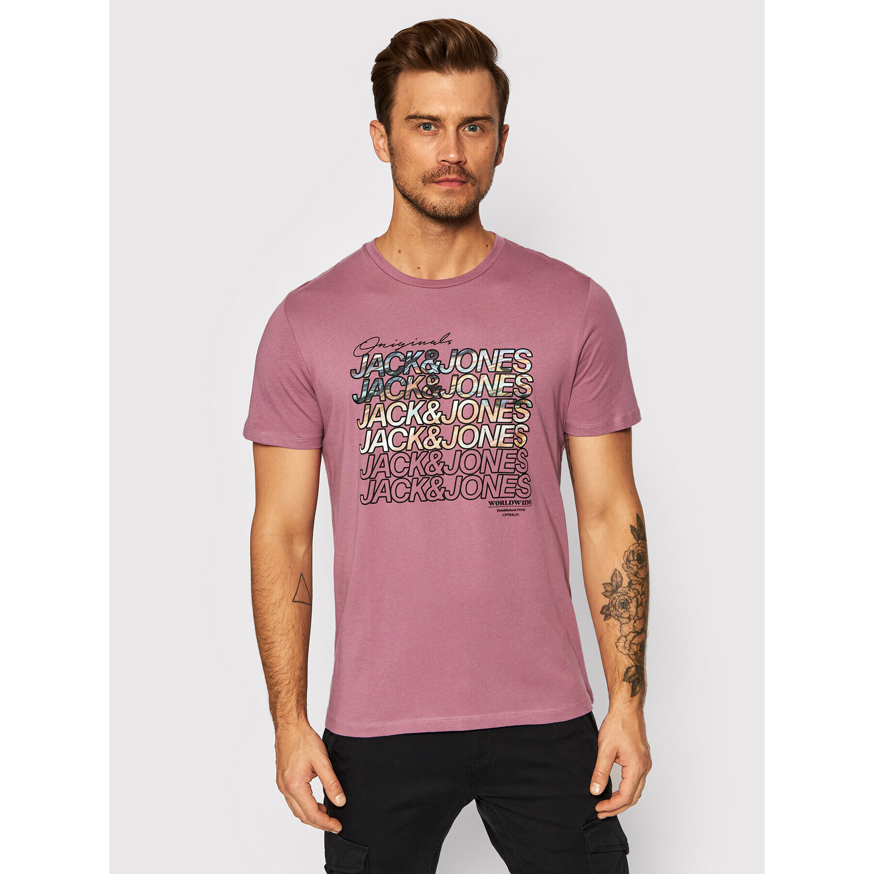 Jack&Jones T-Shirt Swirl 12193665 Růžová Regular Fit - Pepit.cz