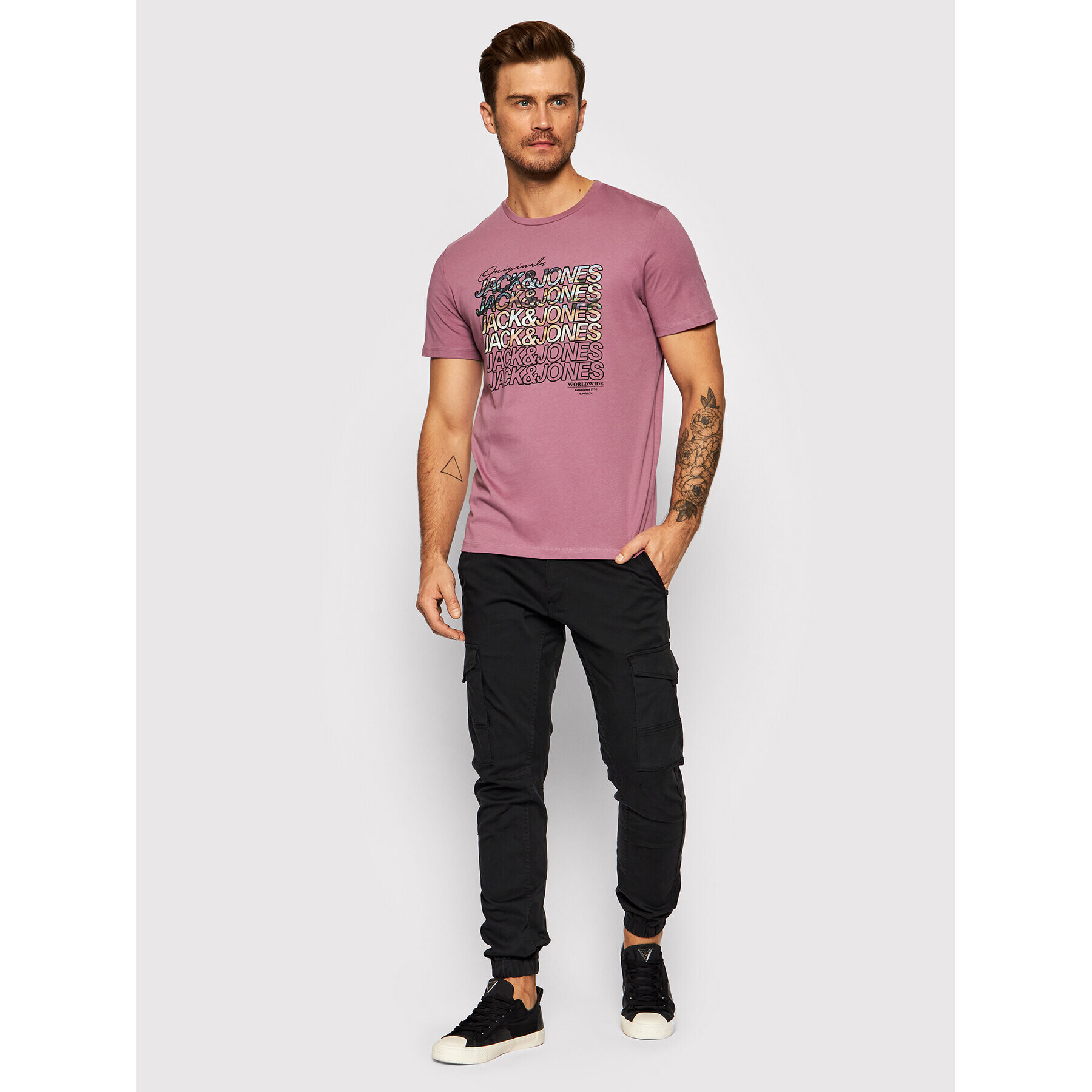 Jack&Jones T-Shirt Swirl 12193665 Růžová Regular Fit - Pepit.cz