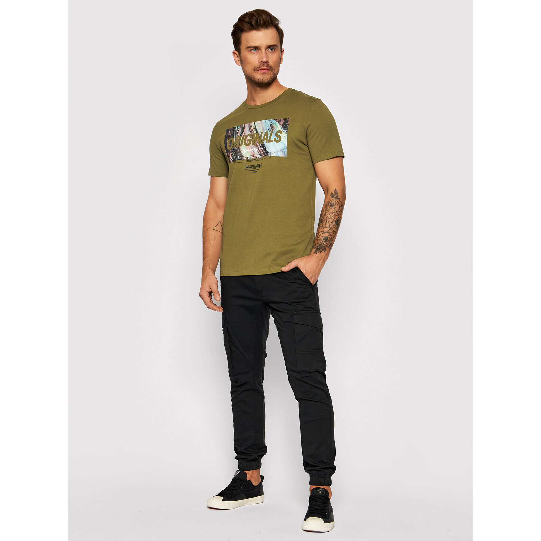 Jack&Jones T-Shirt Swirl 12193665 Zelená Regular Fit - Pepit.cz