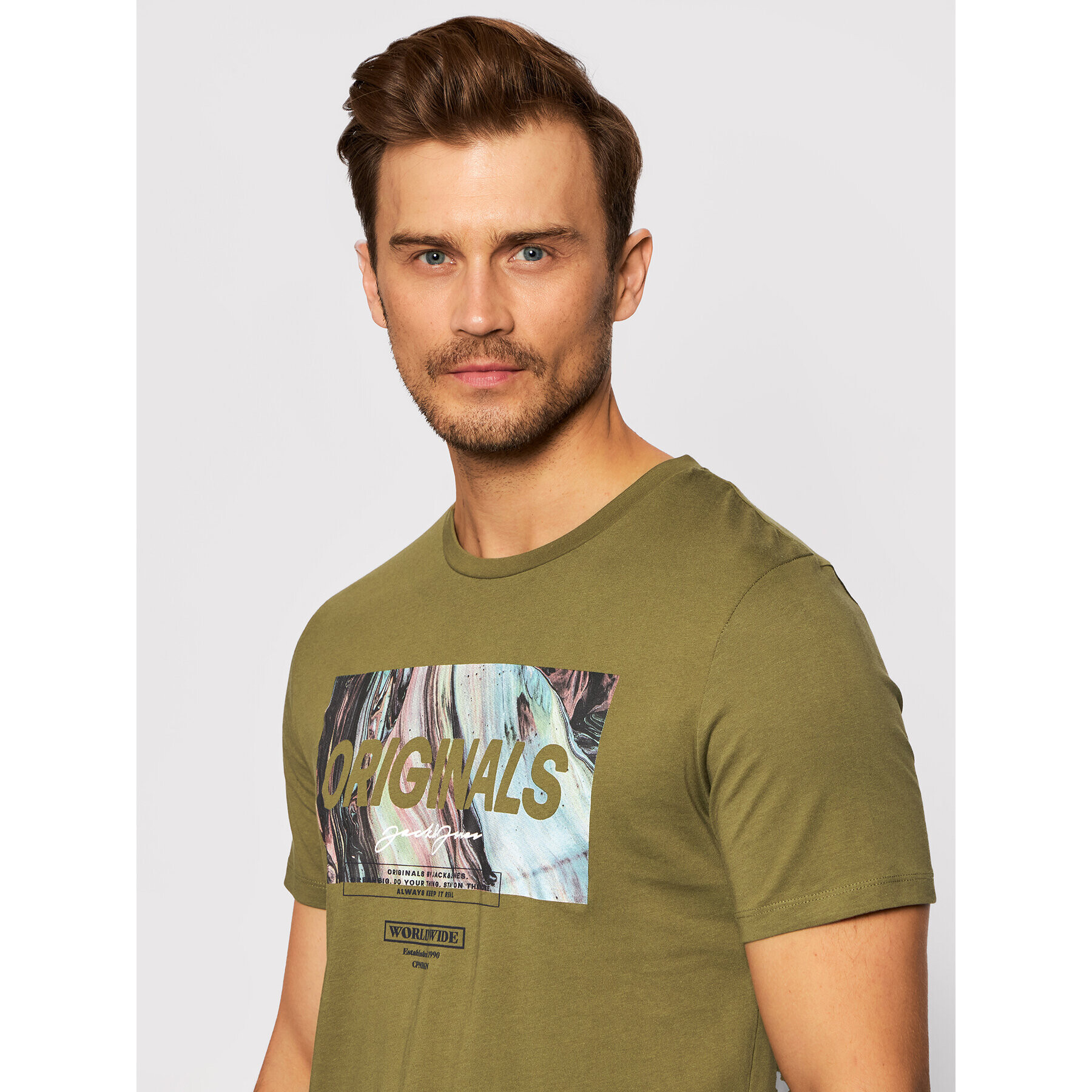 Jack&Jones T-Shirt Swirl 12193665 Zelená Regular Fit - Pepit.cz