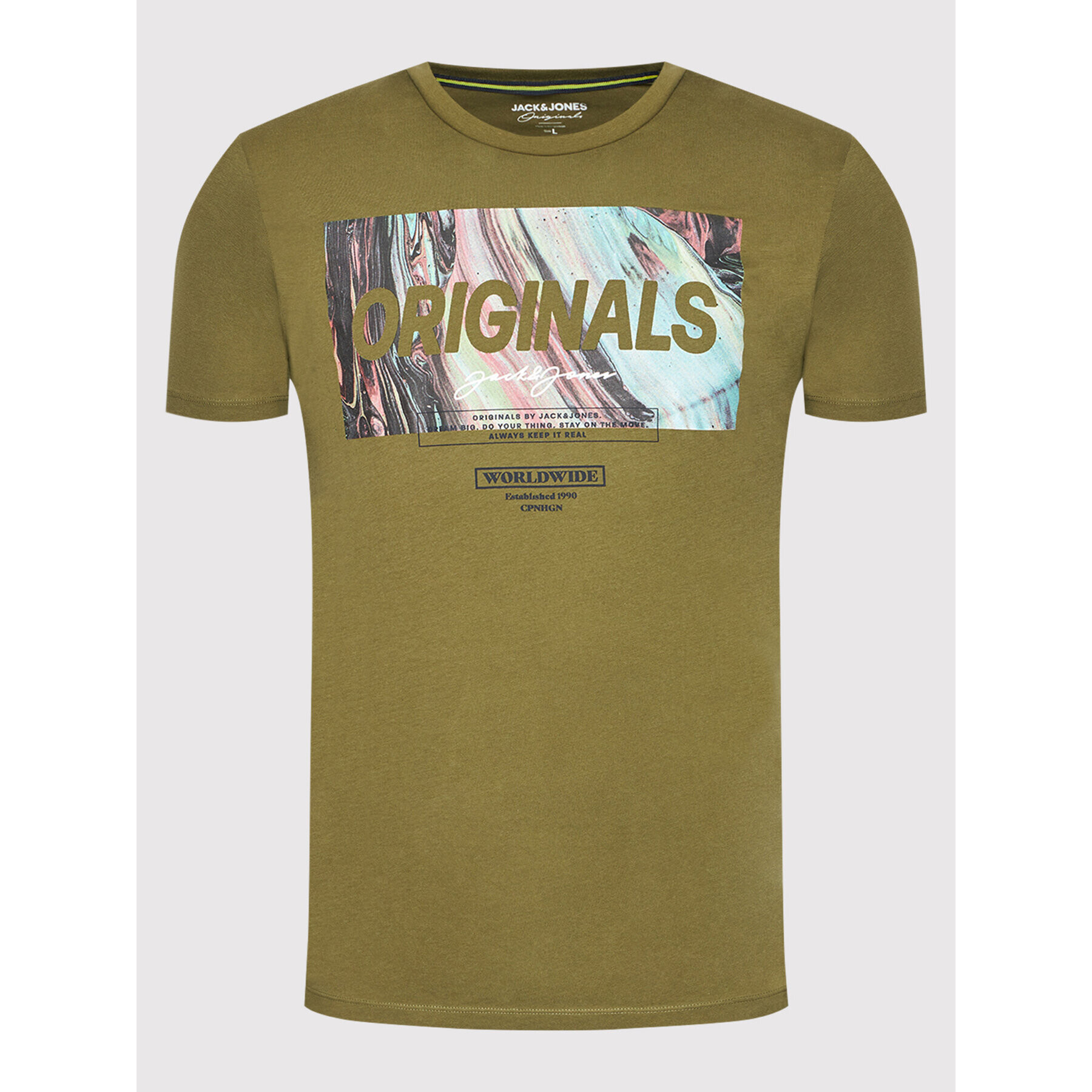 Jack&Jones T-Shirt Swirl 12193665 Zelená Regular Fit - Pepit.cz