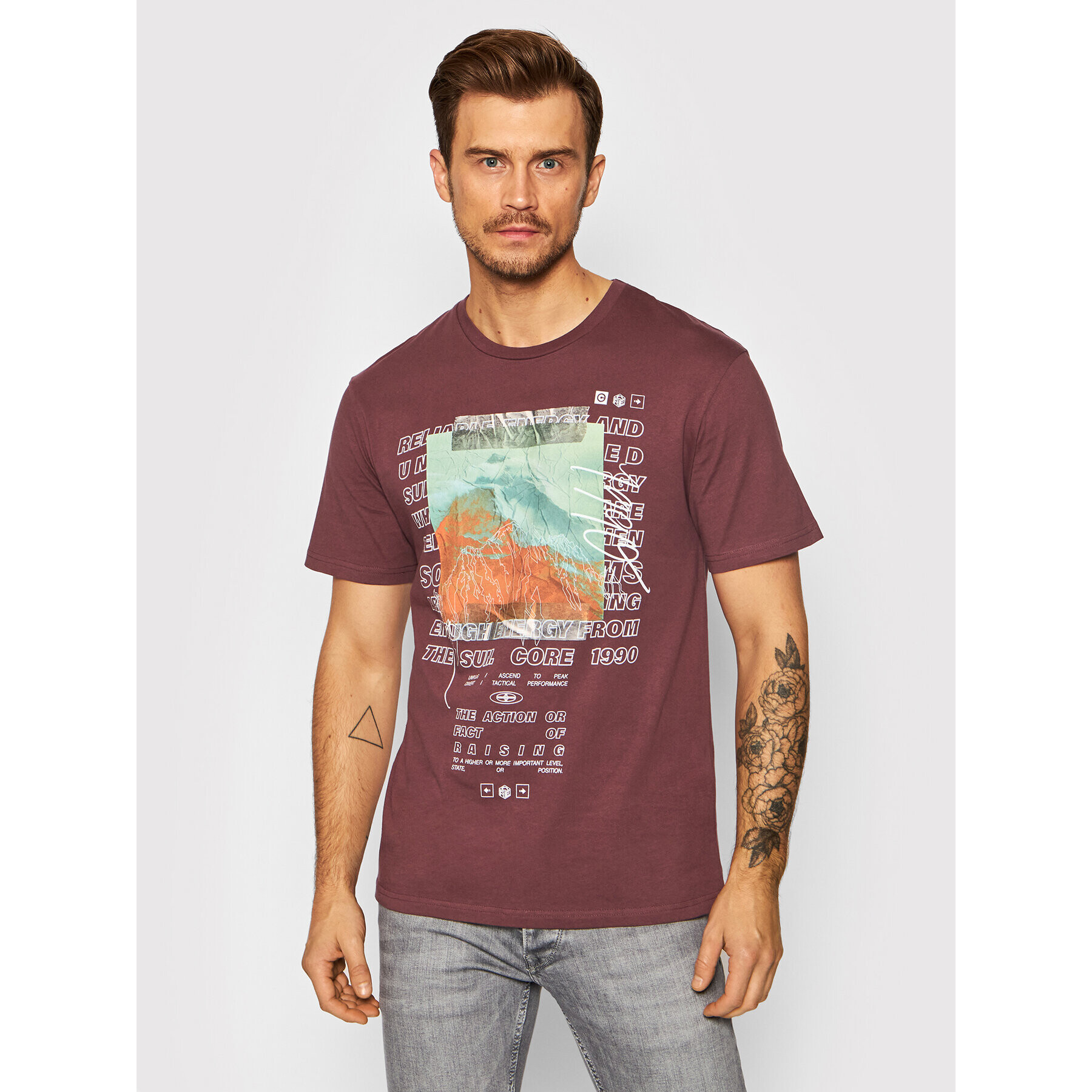 Jack&Jones T-Shirt Tape 12192775 Fialová Relaxed Fit - Pepit.cz