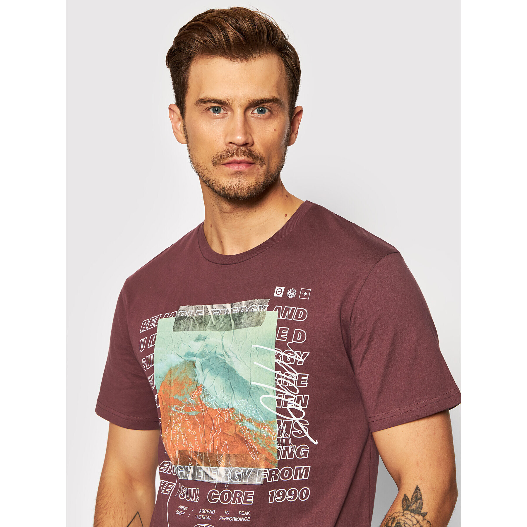 Jack&Jones T-Shirt Tape 12192775 Fialová Relaxed Fit - Pepit.cz