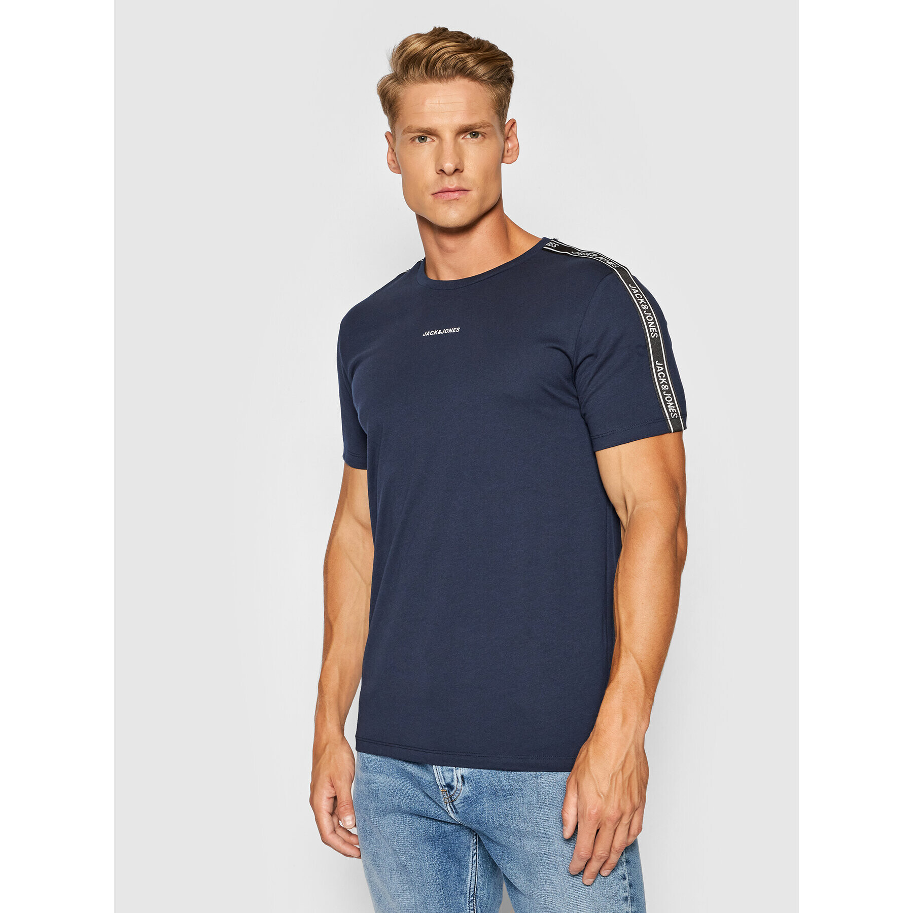 Jack&Jones T-Shirt Taping 12192272 Tmavomodrá Regular Fit - Pepit.cz