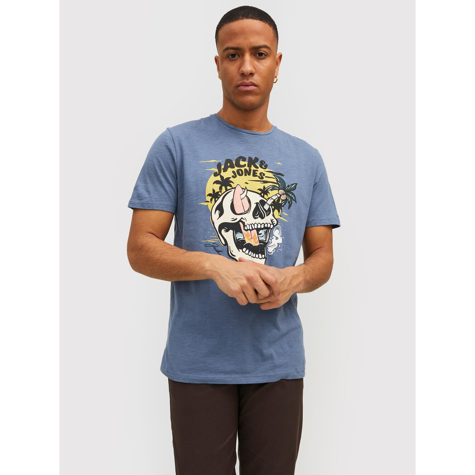 Jack&Jones T-Shirt Venice Bones 12210277 Modrá Regular Fit - Pepit.cz