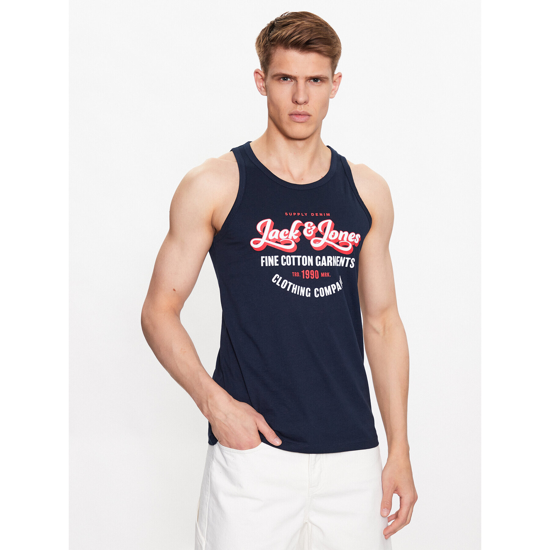 Jack&Jones Tank top 12222337 Tmavomodrá Regular Fit - Pepit.cz