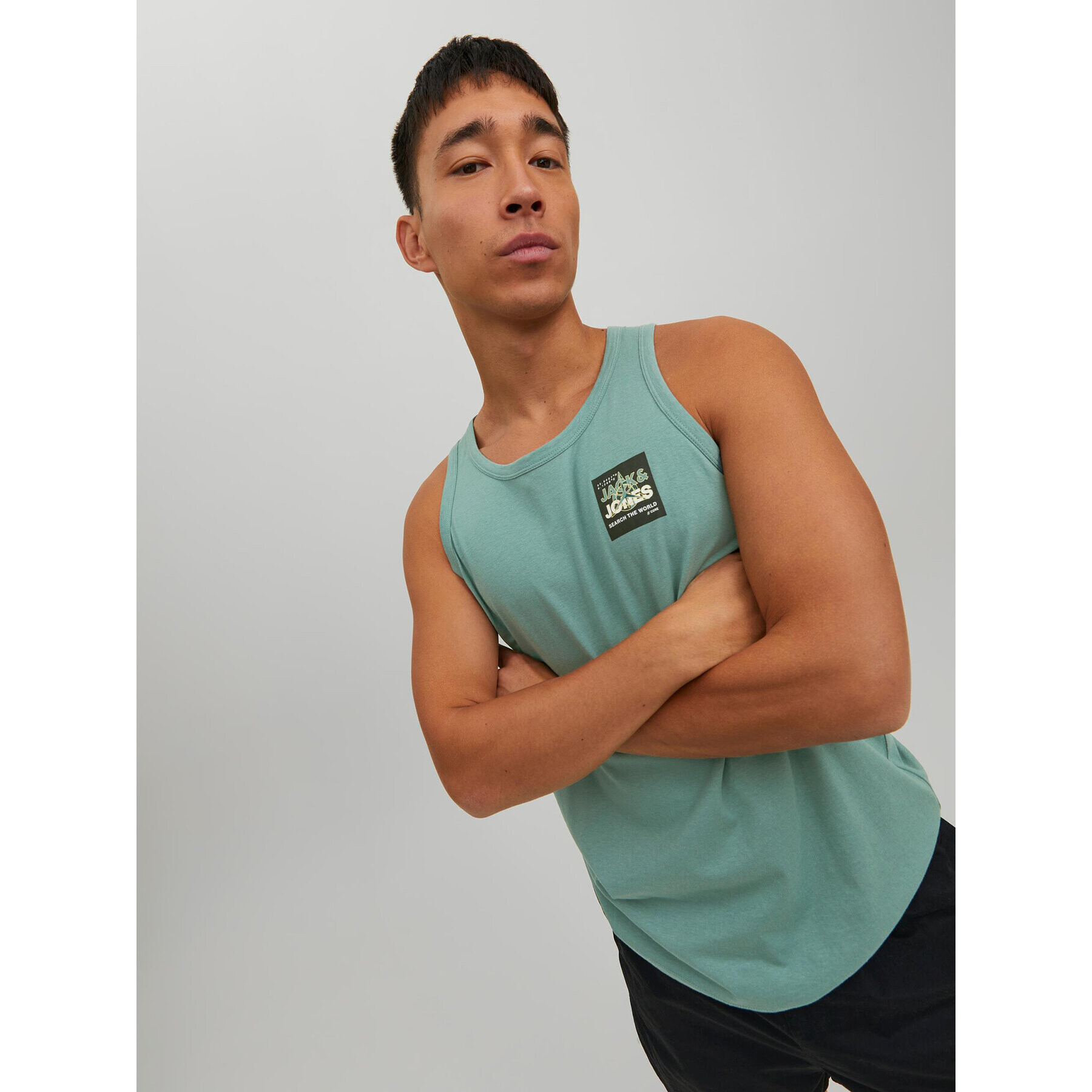 Jack&Jones Tank top Hunt 12228394 Zelená Standard Fit - Pepit.cz