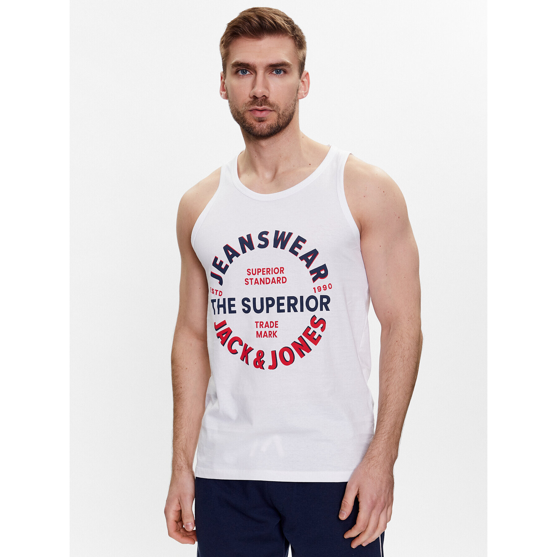 Jack&Jones Tank top Andy 12222337 Bílá Regular Fit - Pepit.cz