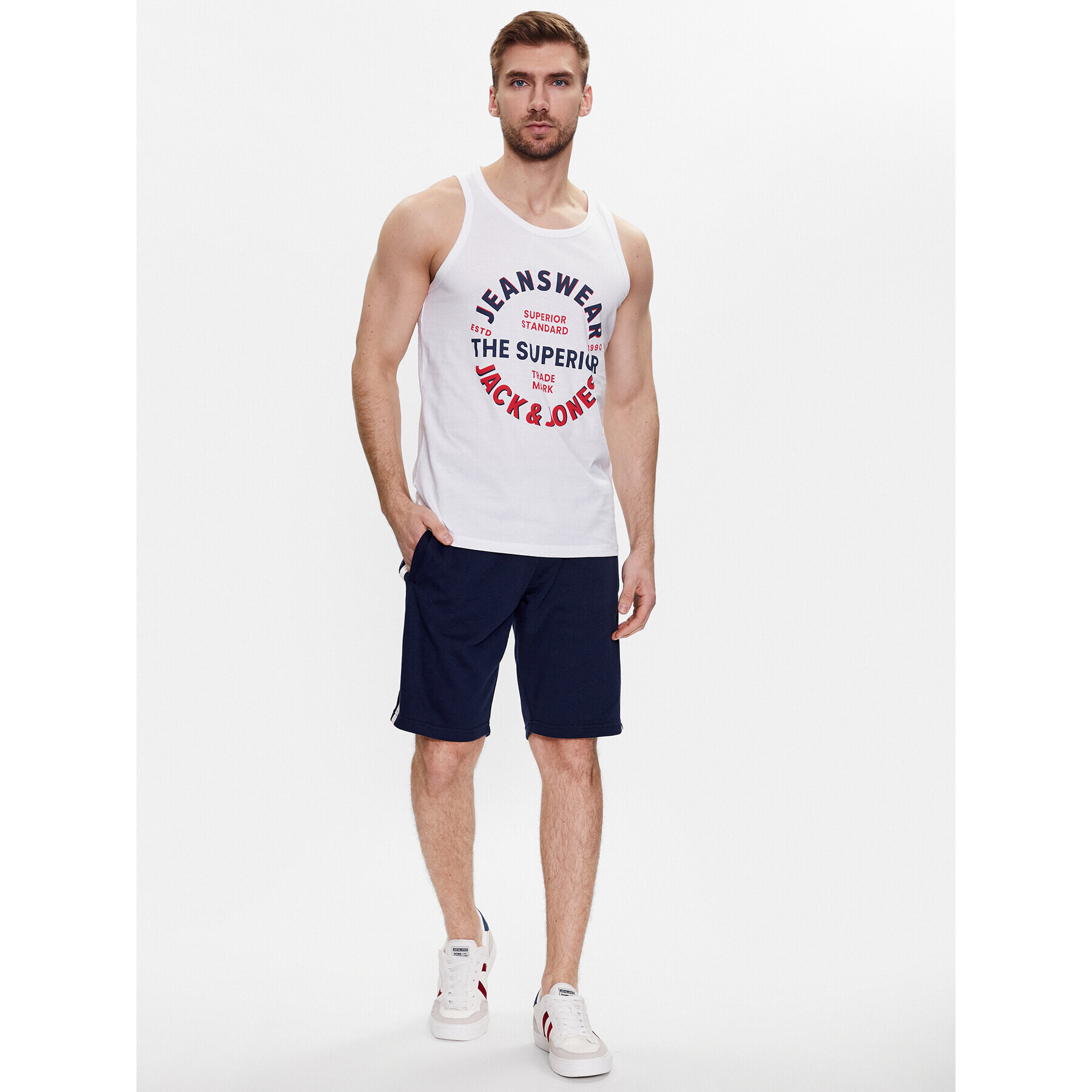 Jack&Jones Tank top Andy 12222337 Bílá Regular Fit - Pepit.cz