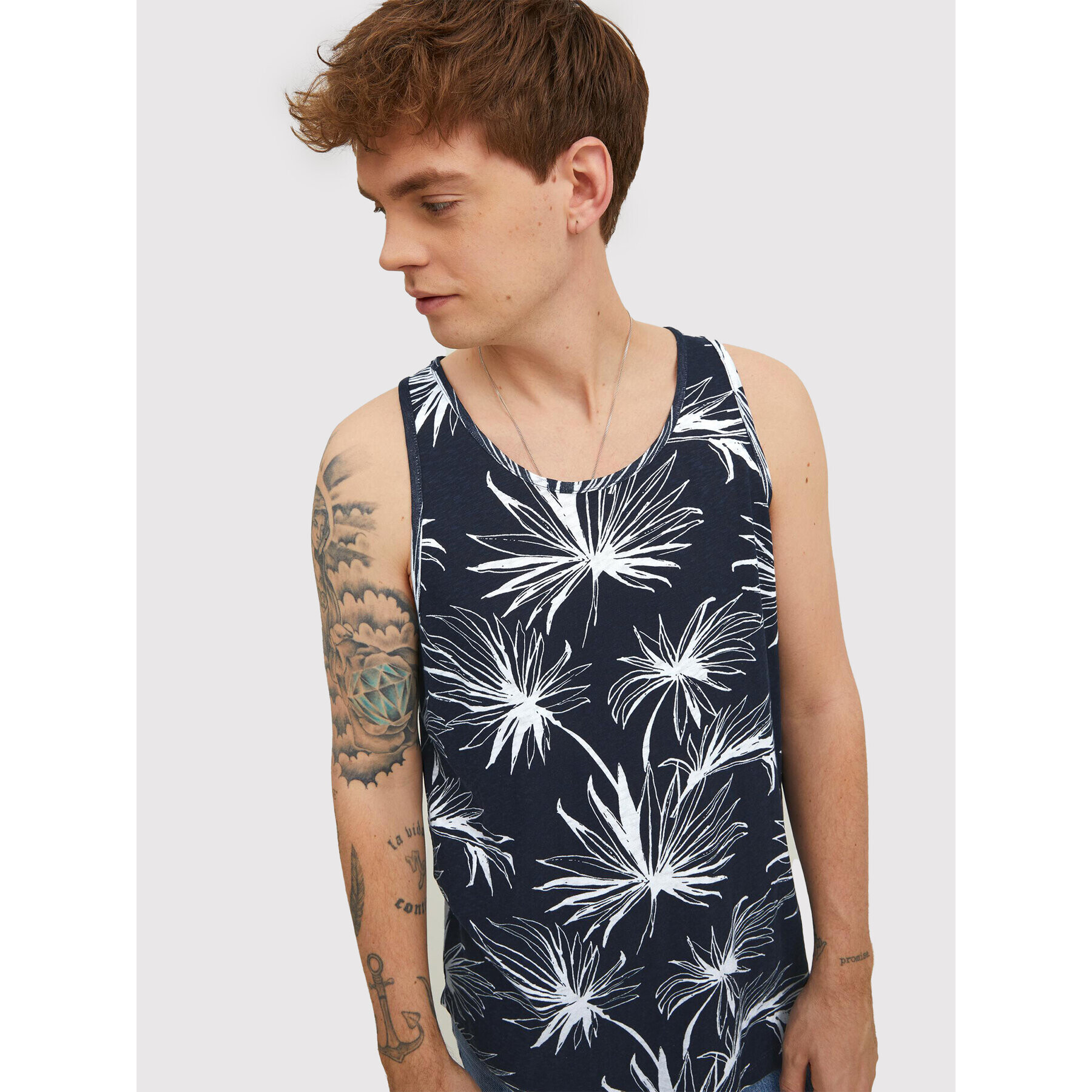 Jack&Jones Tank top Breezy 12209638 Tmavomodrá Regular Fit - Pepit.cz