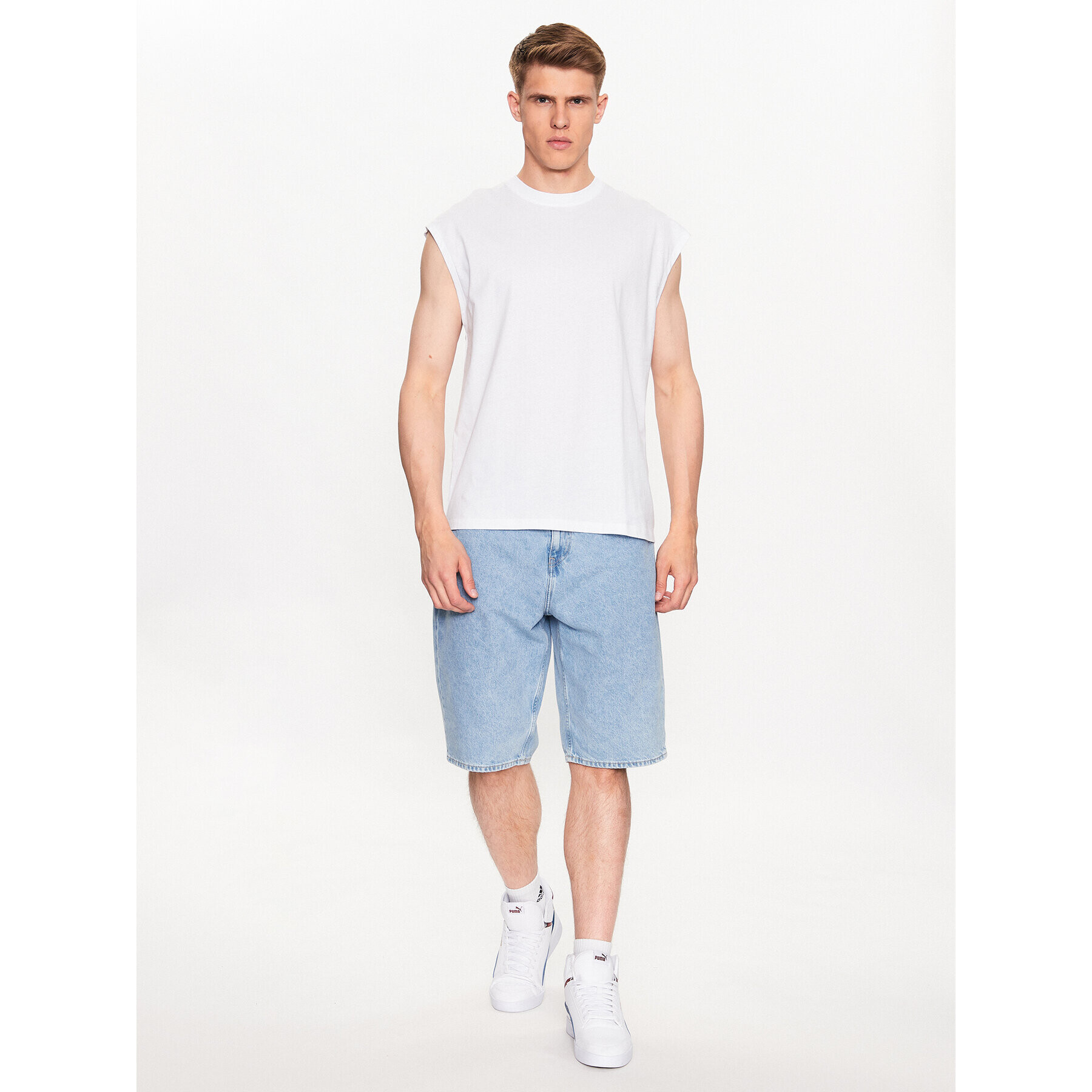 Jack&Jones Tank top Brink 12210055 Bílá Loose Fit - Pepit.cz