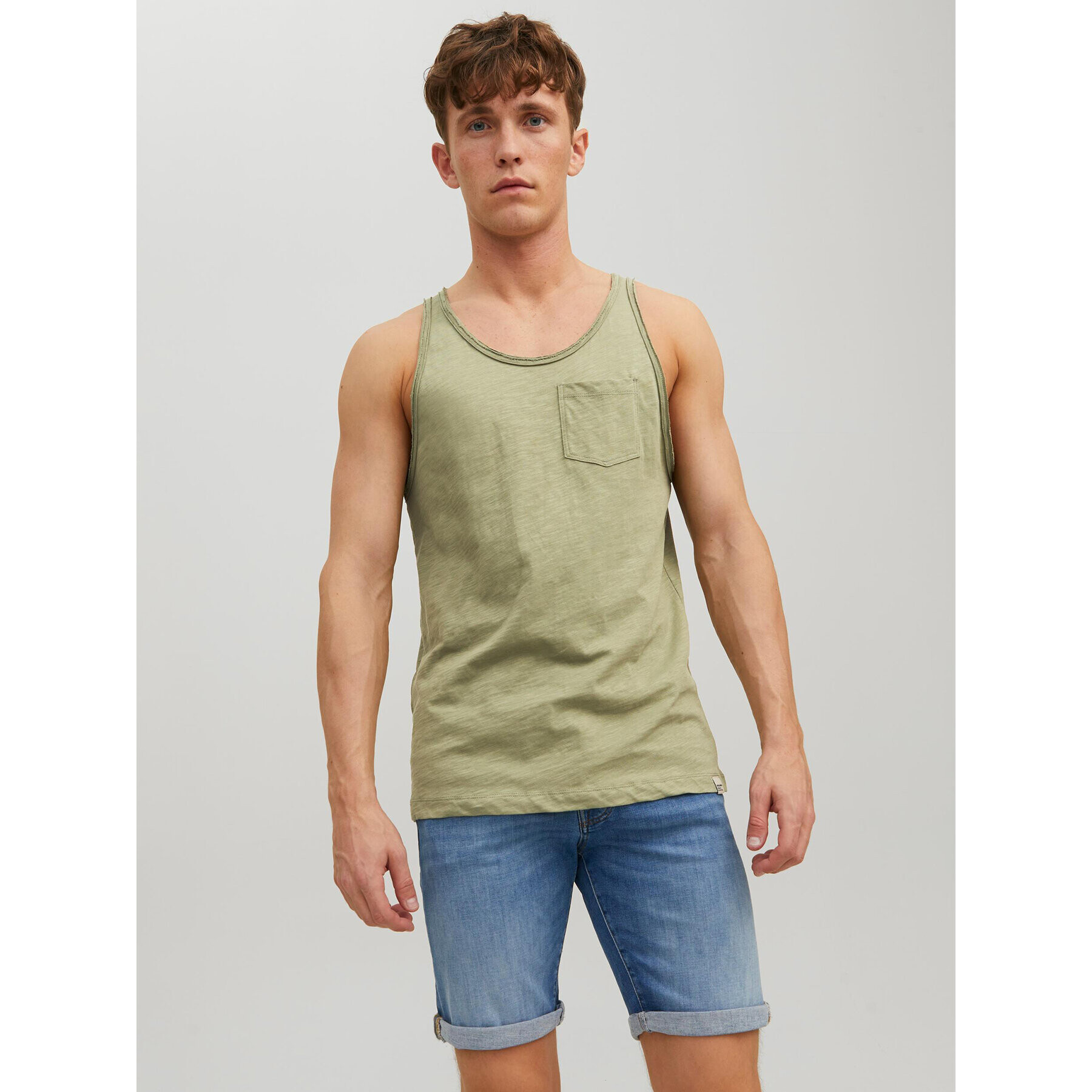 Jack&Jones Tank top Crayon 12232071 Zelená Regular Fit - Pepit.cz