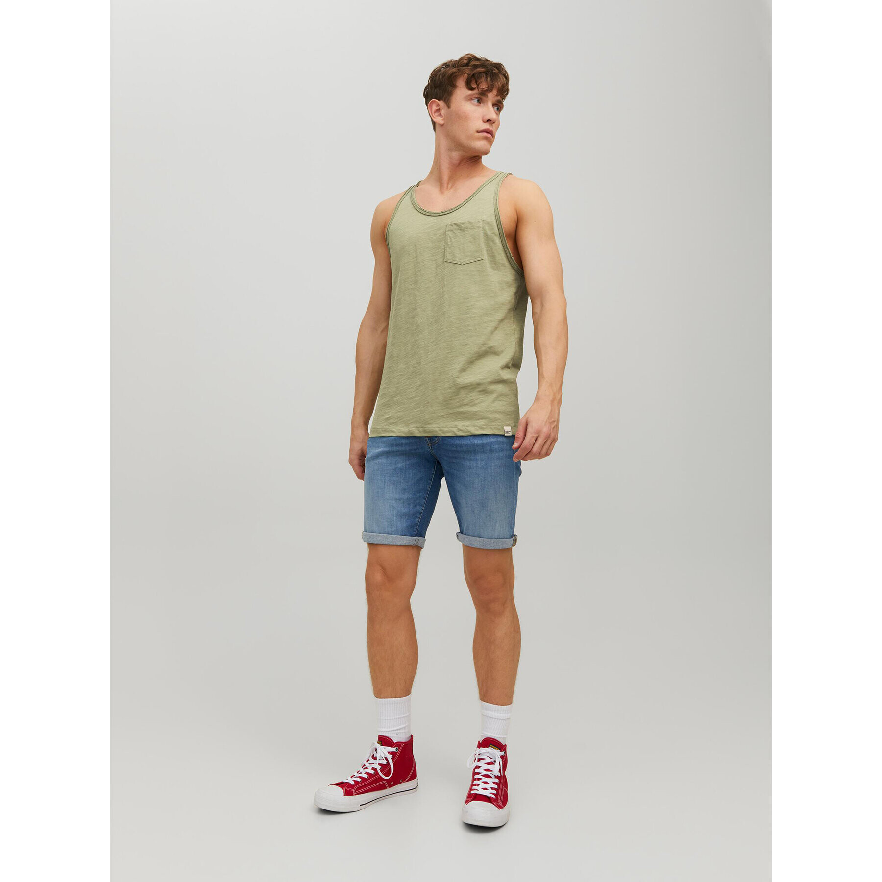 Jack&Jones Tank top Crayon 12232071 Zelená Regular Fit - Pepit.cz