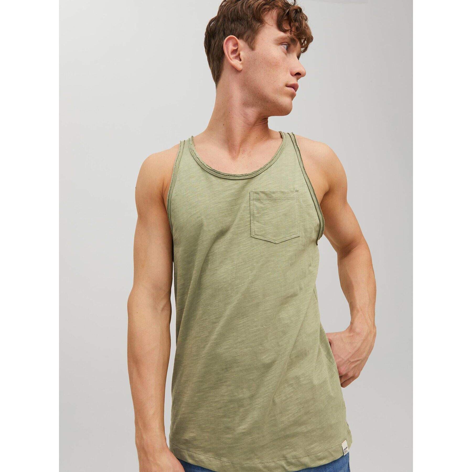 Jack&Jones Tank top Crayon 12232071 Zelená Regular Fit - Pepit.cz