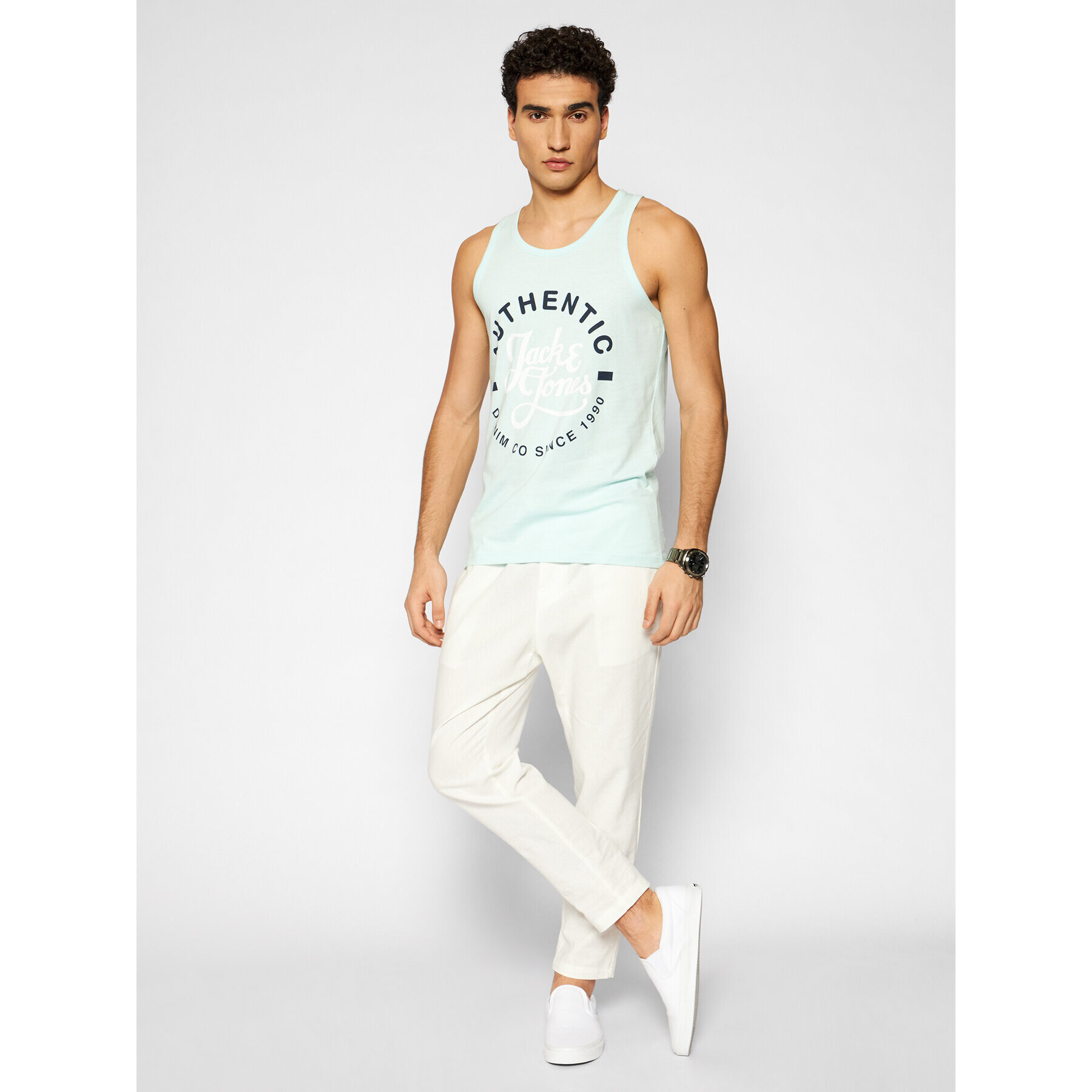 Jack&Jones Tank top Moon 12182341 Zelená Regular Fit - Pepit.cz