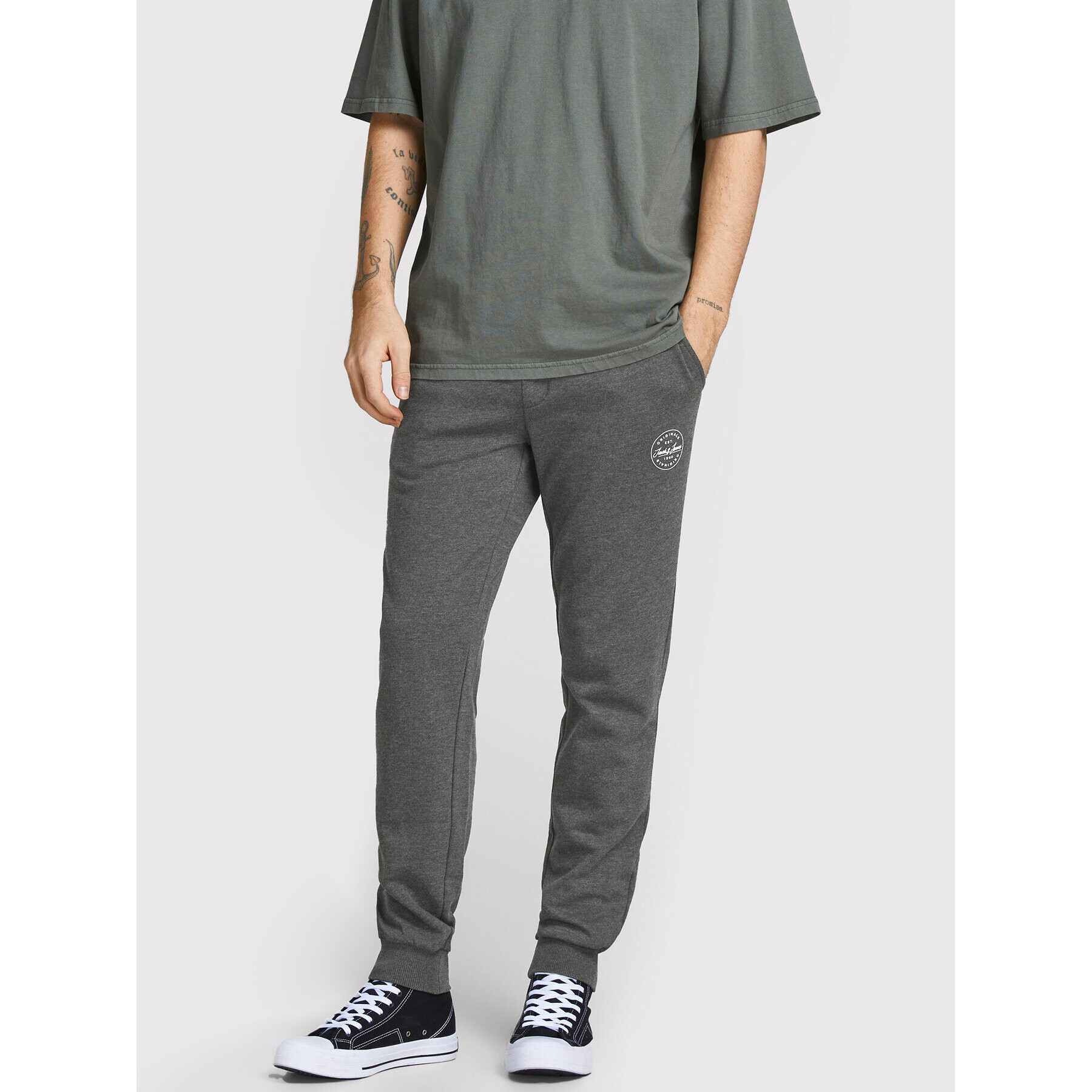 Jack&Jones Teplákové kalhoty Gordon 12165322 Šedá Regular Fit - Pepit.cz