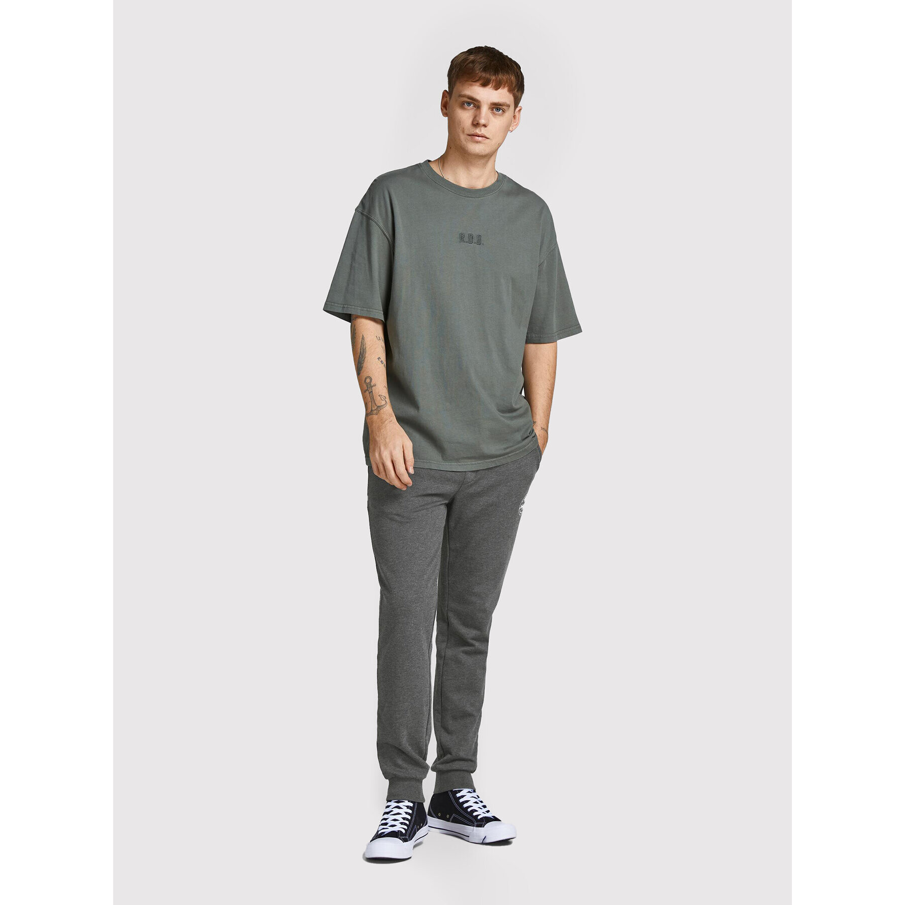 Jack&Jones Teplákové kalhoty Gordon 12165322 Šedá Regular Fit - Pepit.cz