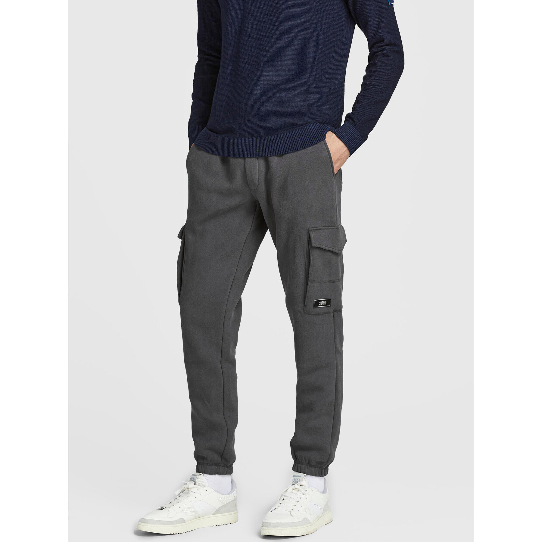 Jack&Jones Teplákové kalhoty Gordon 12195583 Šedá Regular Fit - Pepit.cz