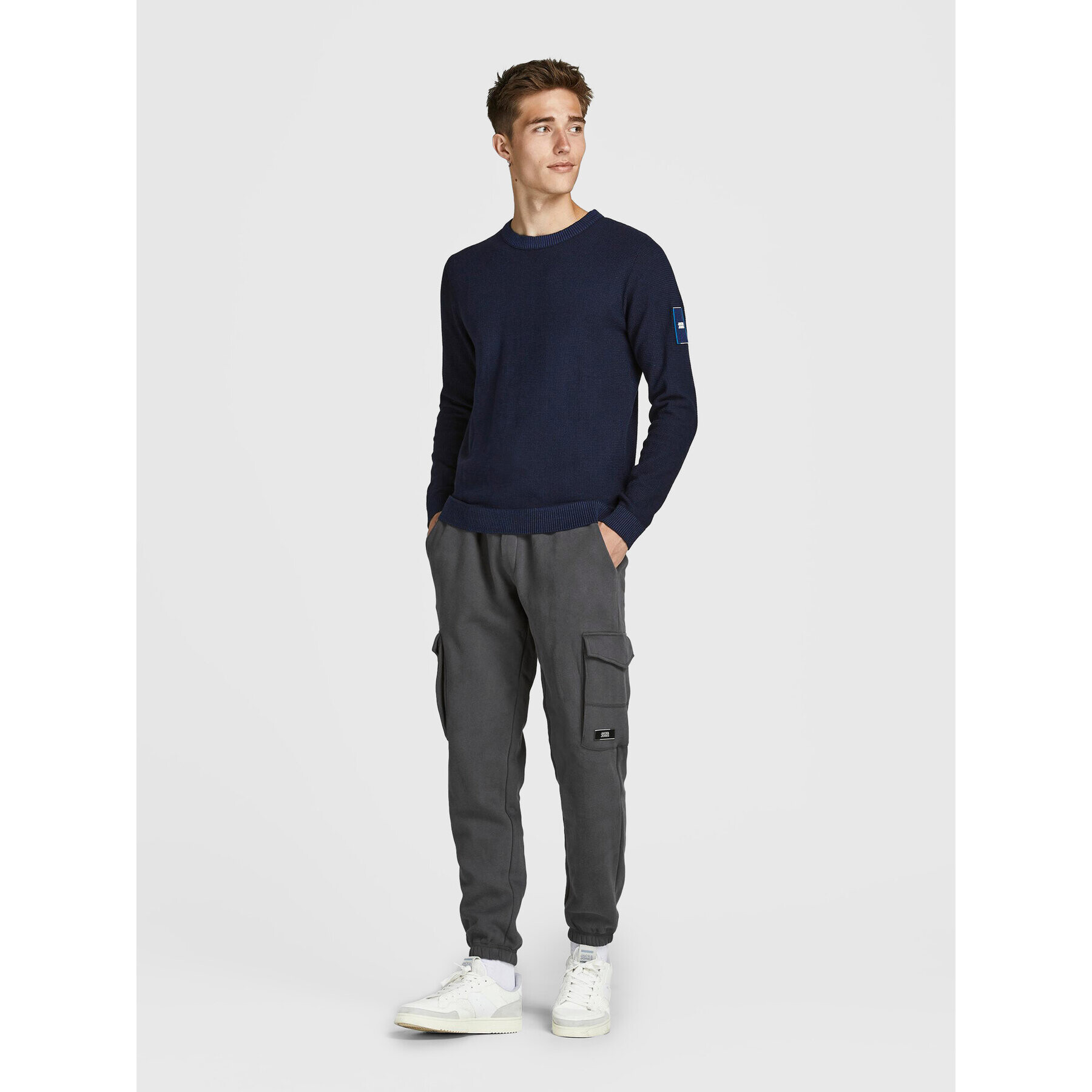 Jack&Jones Teplákové kalhoty Gordon 12195583 Šedá Regular Fit - Pepit.cz