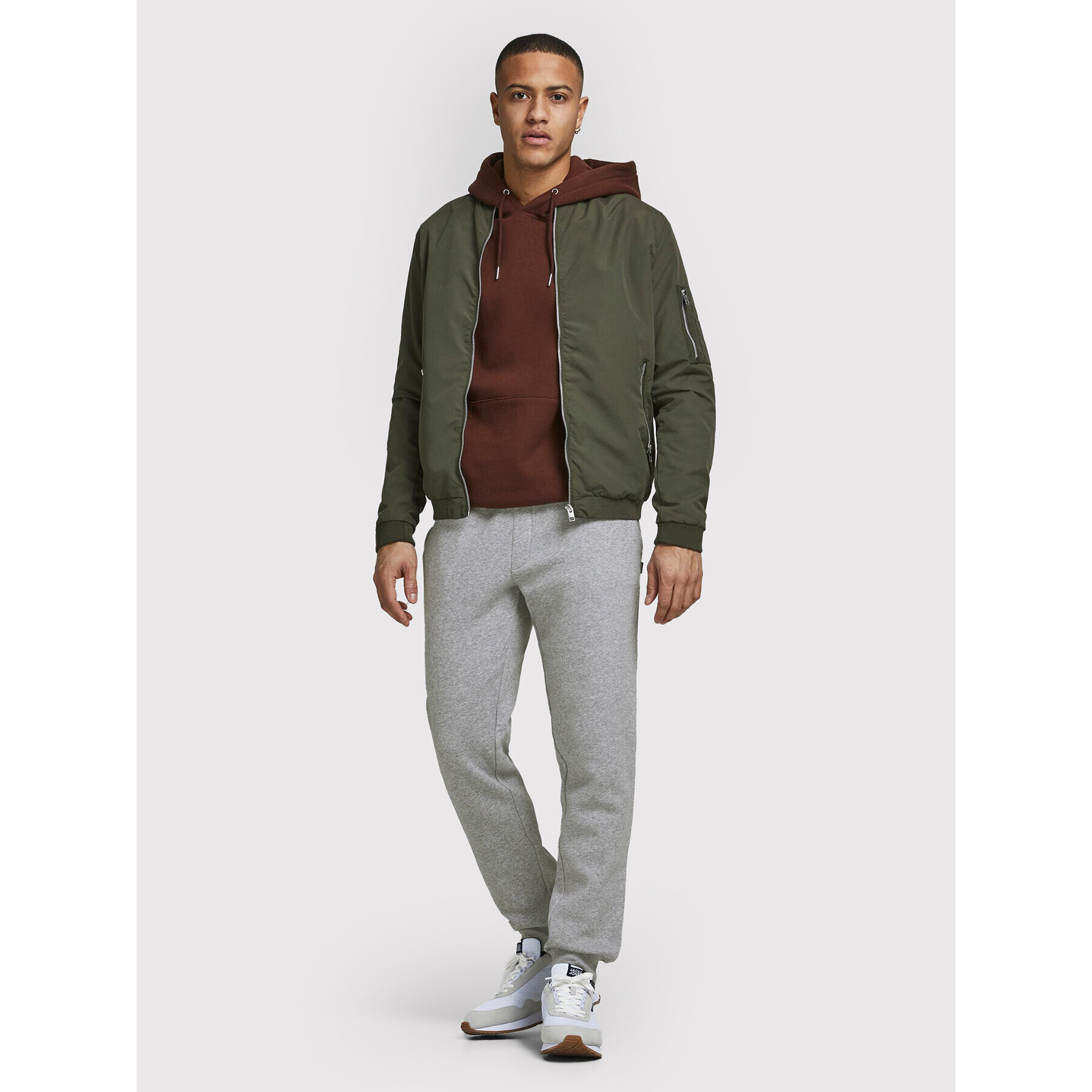 Jack&Jones Teplákové kalhoty Gordon 12195726 Šedá Regular Fit - Pepit.cz