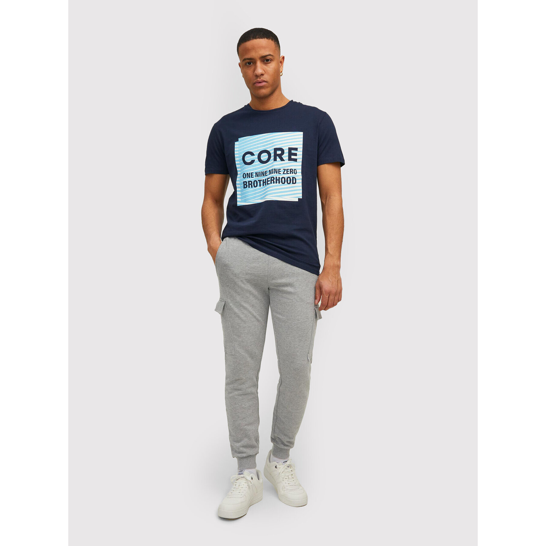 Jack&Jones Teplákové kalhoty Gordon 12212170 Šedá Regular Fit - Pepit.cz