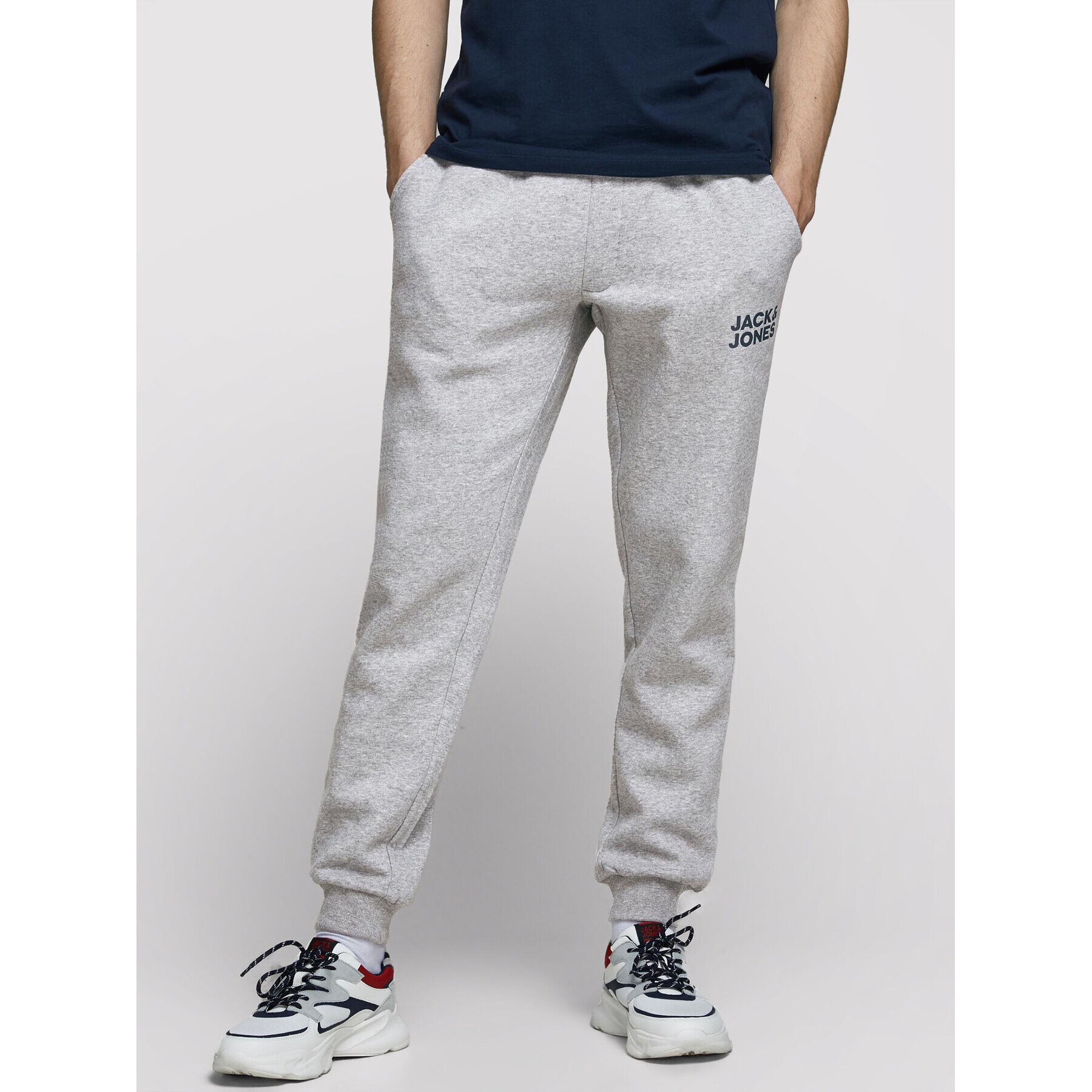 Jack&Jones Teplákové kalhoty Gordon Newsoft 12178421 Šedá Regular Fit - Pepit.cz